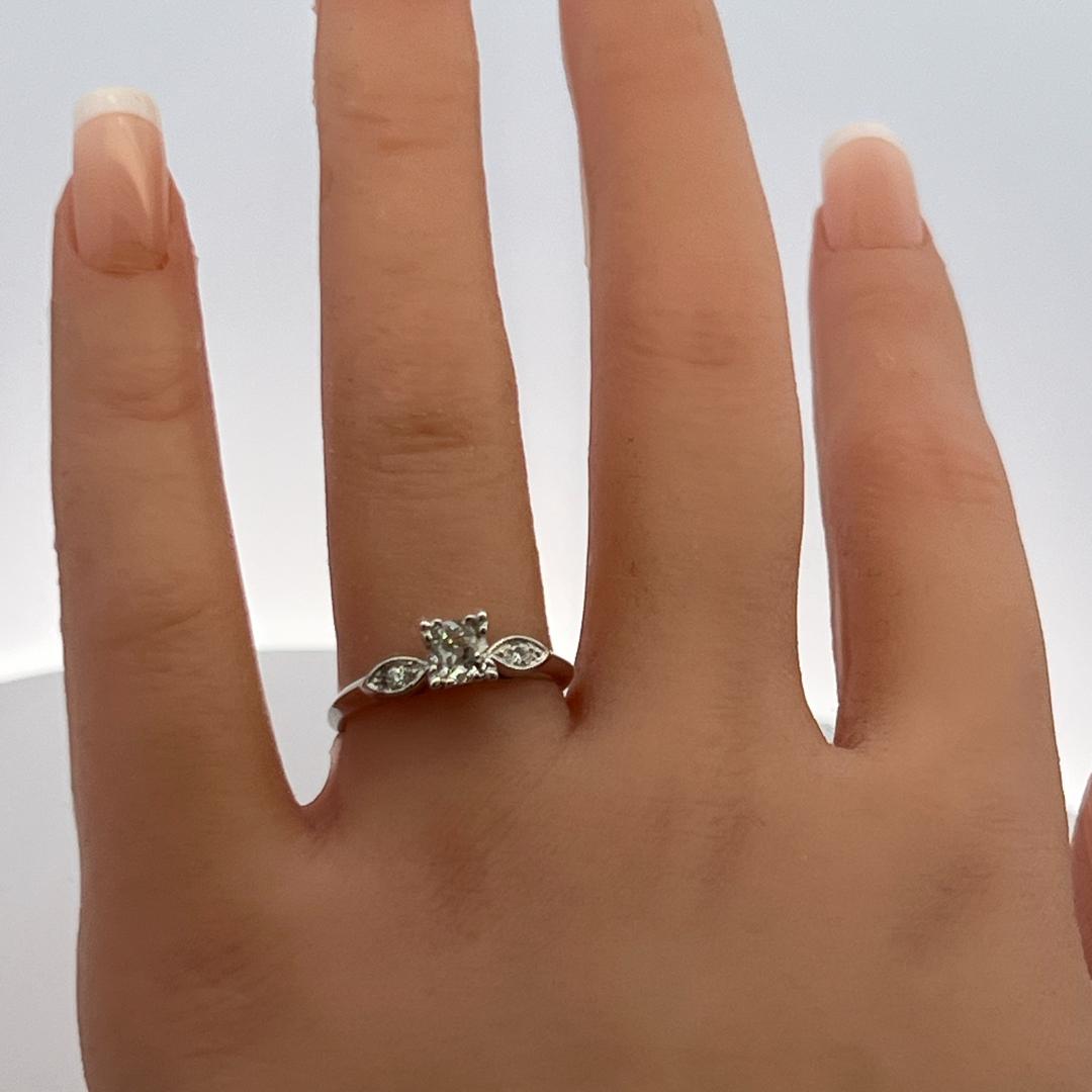 Vintage Platinum Engagement Ring with 0.6 Carat Old European Cut J-VS Diamond