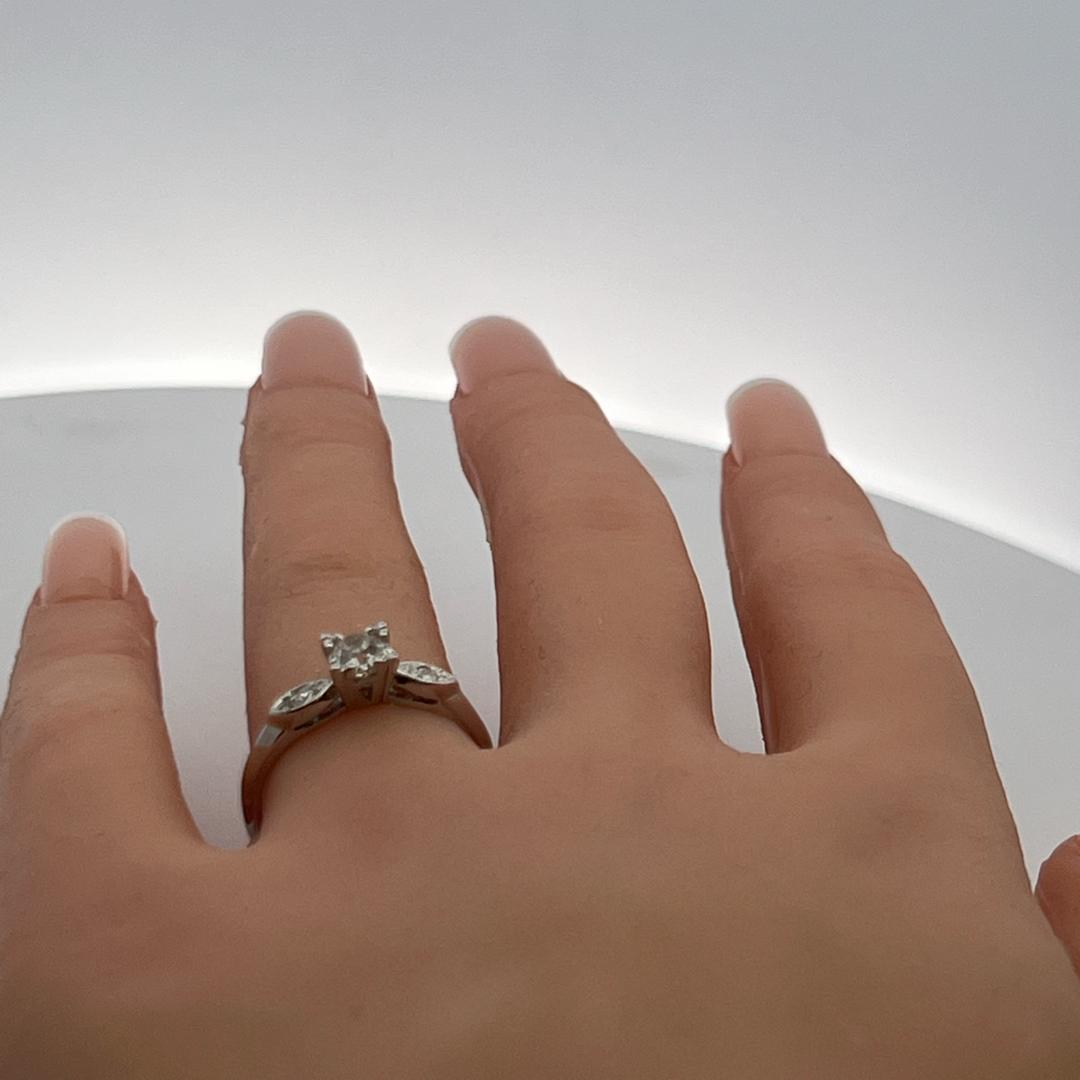 Vintage Platinum Engagement Ring with 0.6 Carat Old European Cut J-VS Diamond