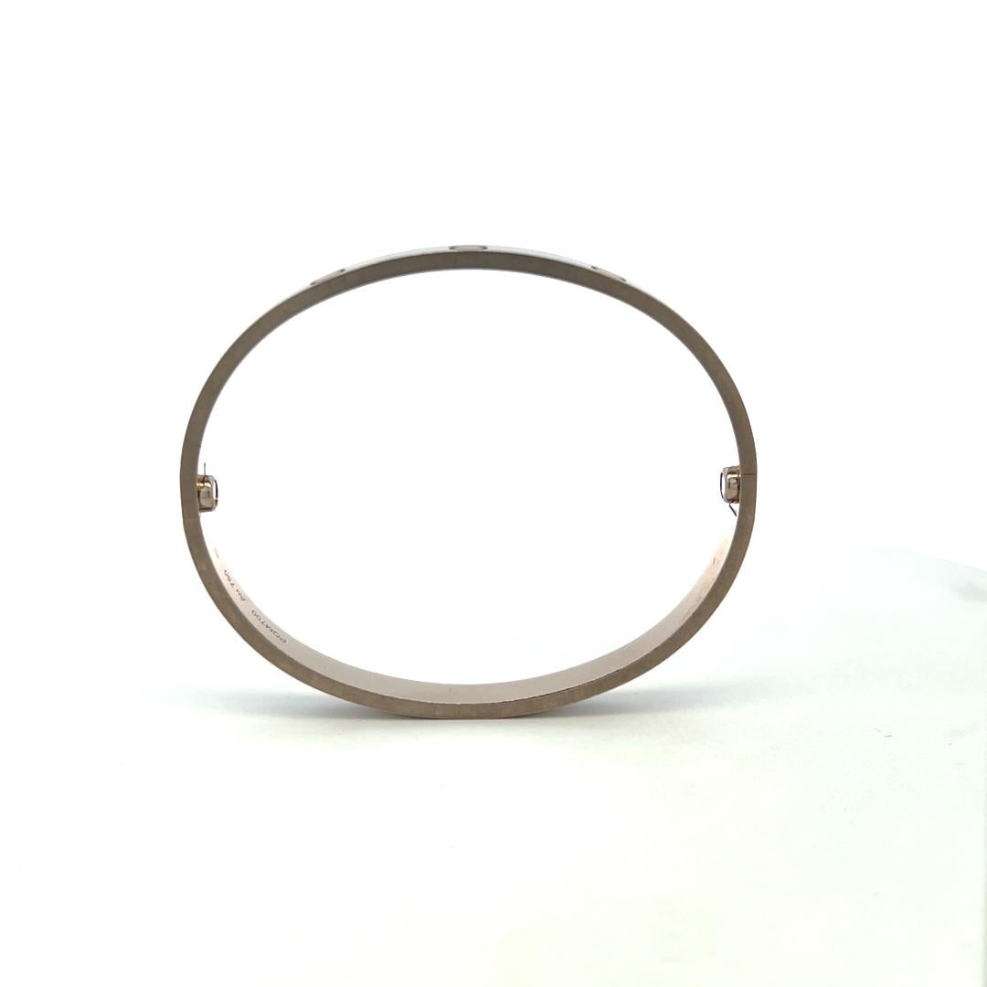 Cartier Vintage 18 Karat White Gold Love Bracelet 43.58 Grams Size 19