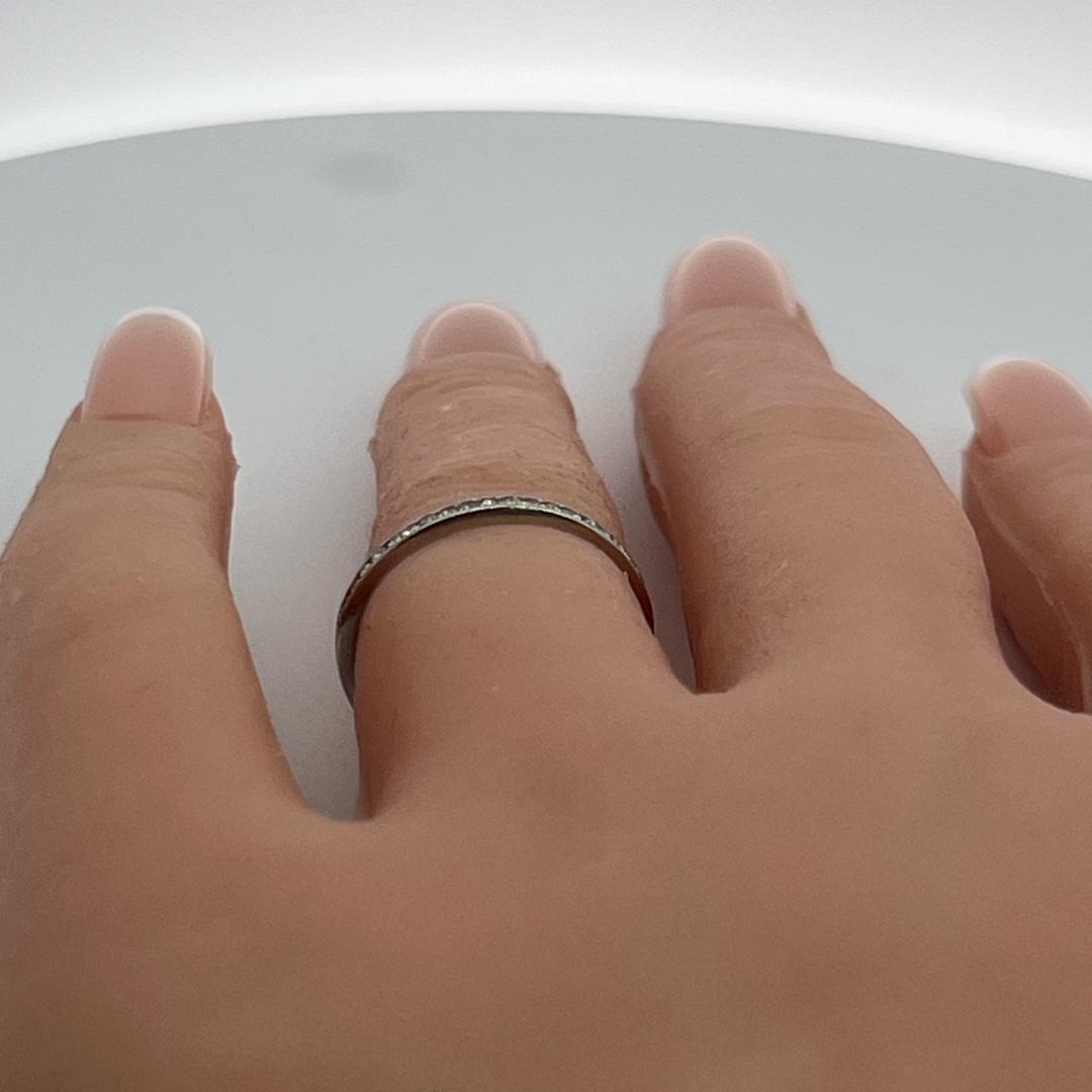 Vintage Platinum Eternity Band Ring 0.13 Carat Round Diamond Size 6