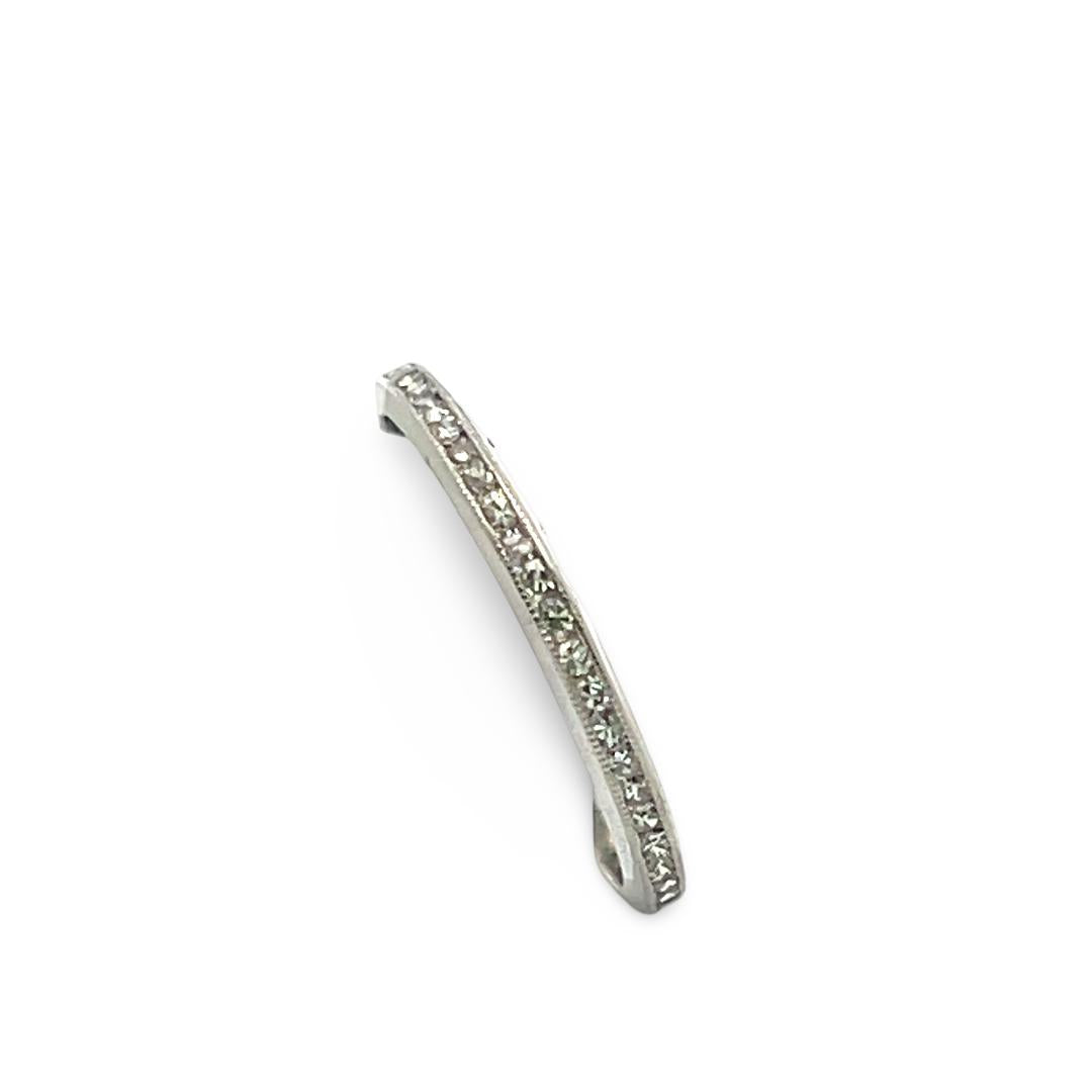 Vintage Platinum Eternity Band Ring 0.13 Carat Round Diamond Size 6