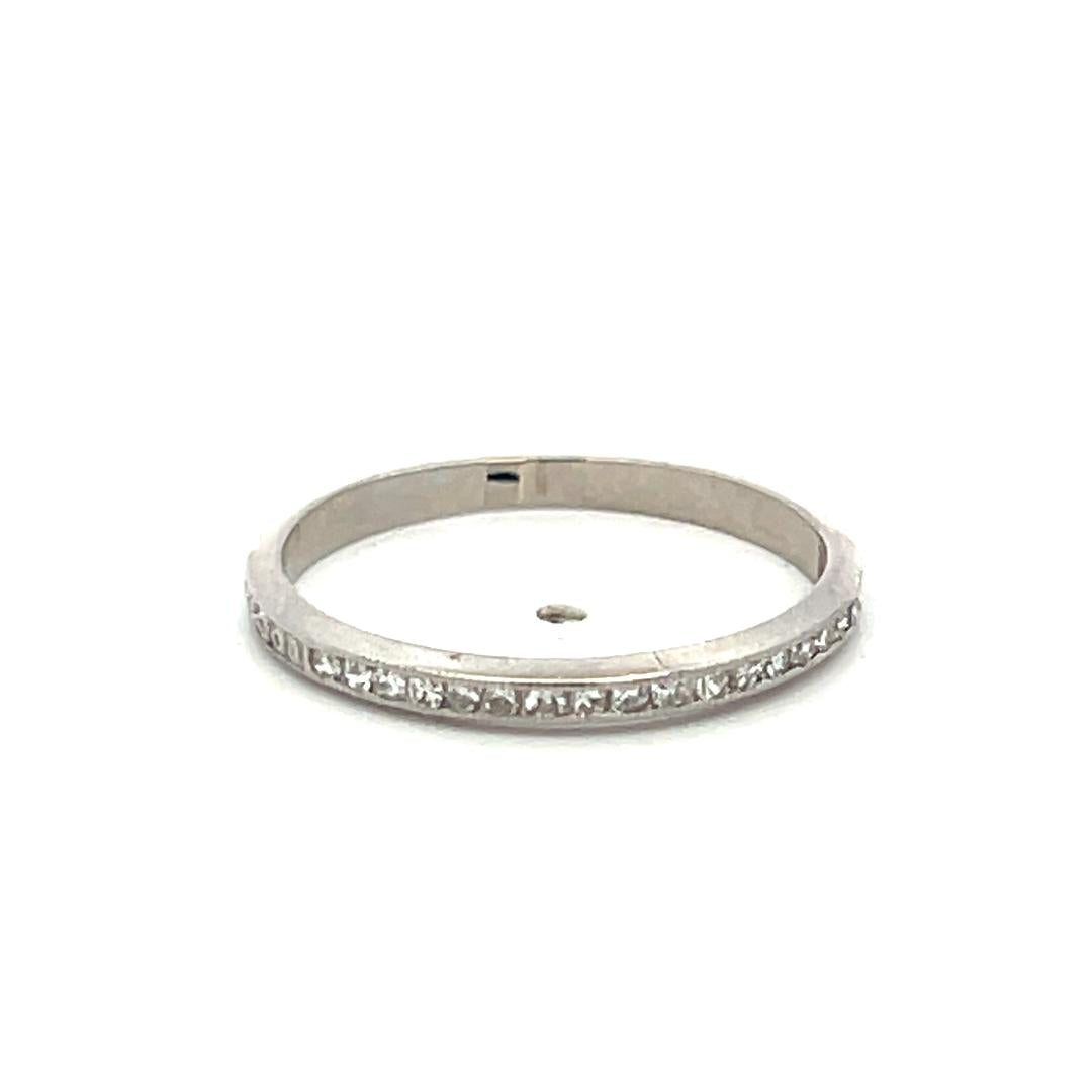 Vintage Platinum Eternity Band Ring 0.13 Carat Round Diamond Size 6