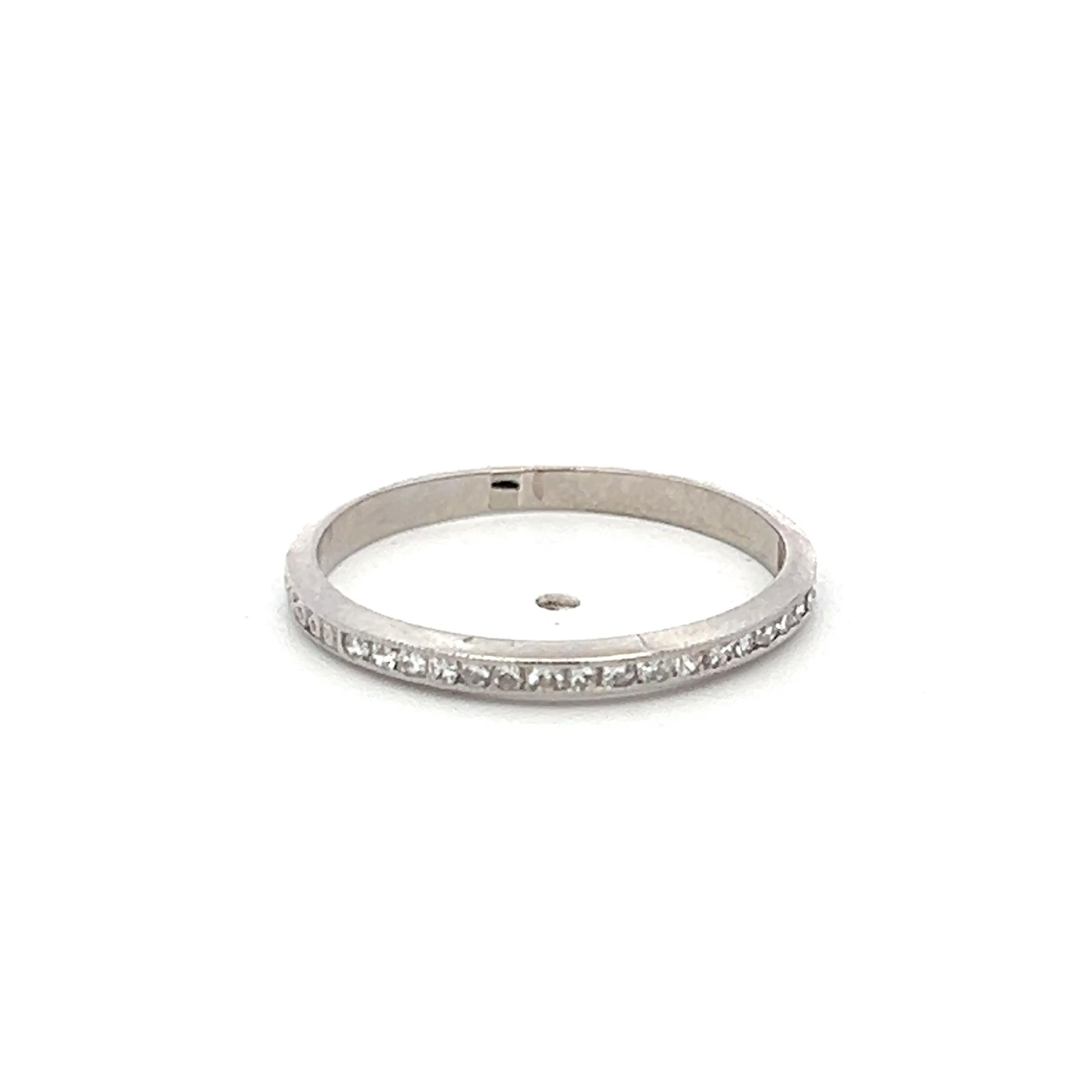 Vintage Platinum Eternity Band Ring 0.13 Carat Round Diamond Size 6