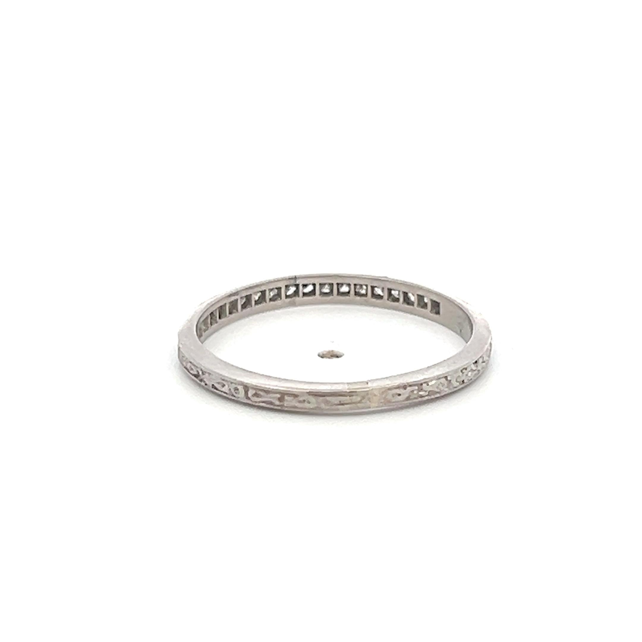 Vintage Platinum Eternity Band Ring 0.13 Carat Round Diamond Size 6