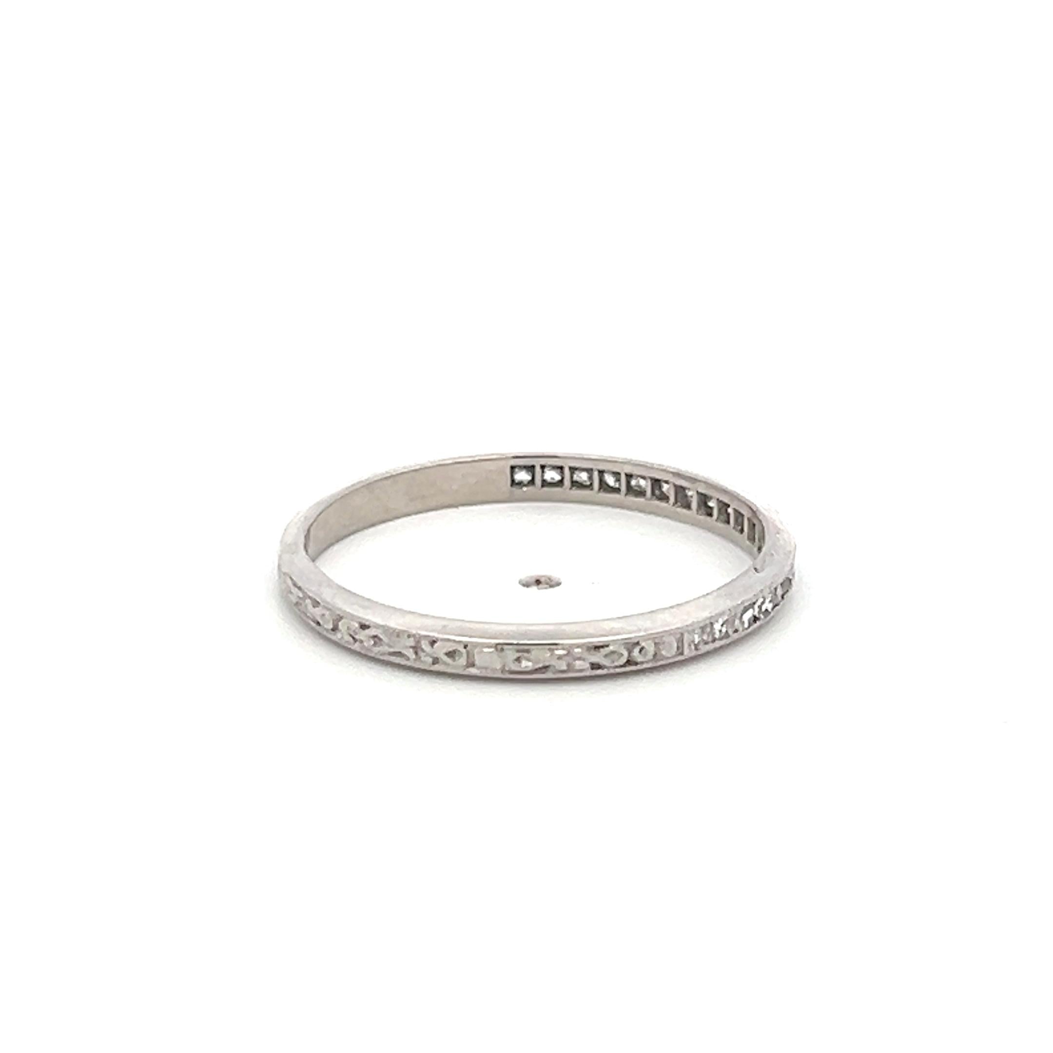 Vintage Platinum Eternity Band Ring 0.13 Carat Round Diamond Size 6