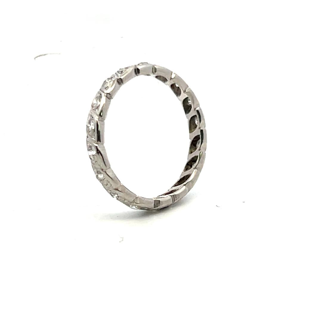Vintage Platinum Eternity Band Ring 2.46 Grams 0.19 carat Round Diamonds G-VS