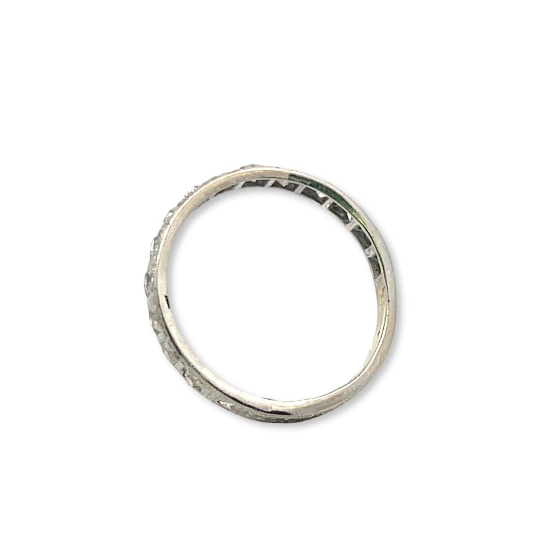 Vintage Platinum Eternity Band Ring 0.2 Carat Round G SI Diamonds Size 7.5