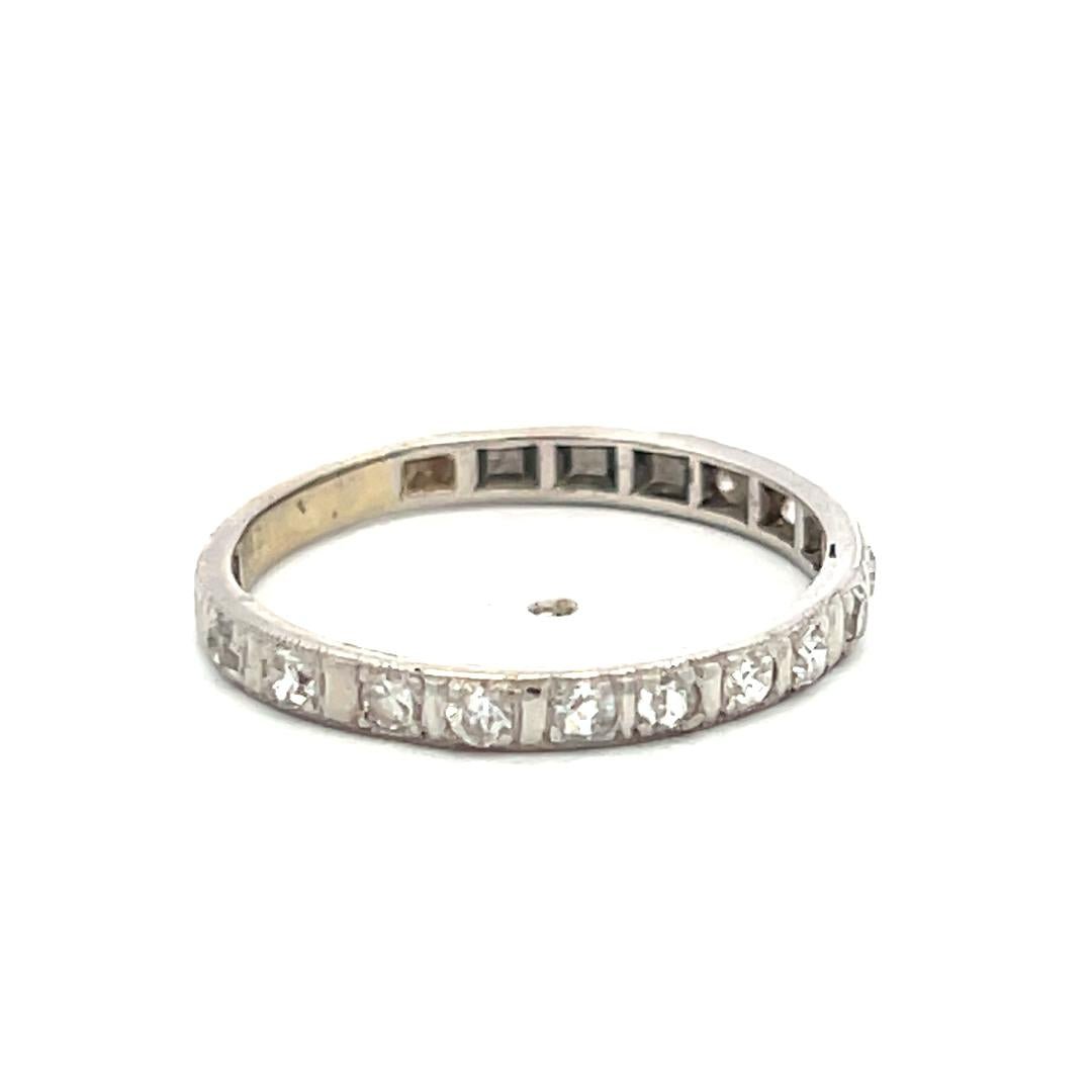 Vintage Platinum Eternity Band Ring 0.2 Carat Round G SI Diamonds Size 7.5