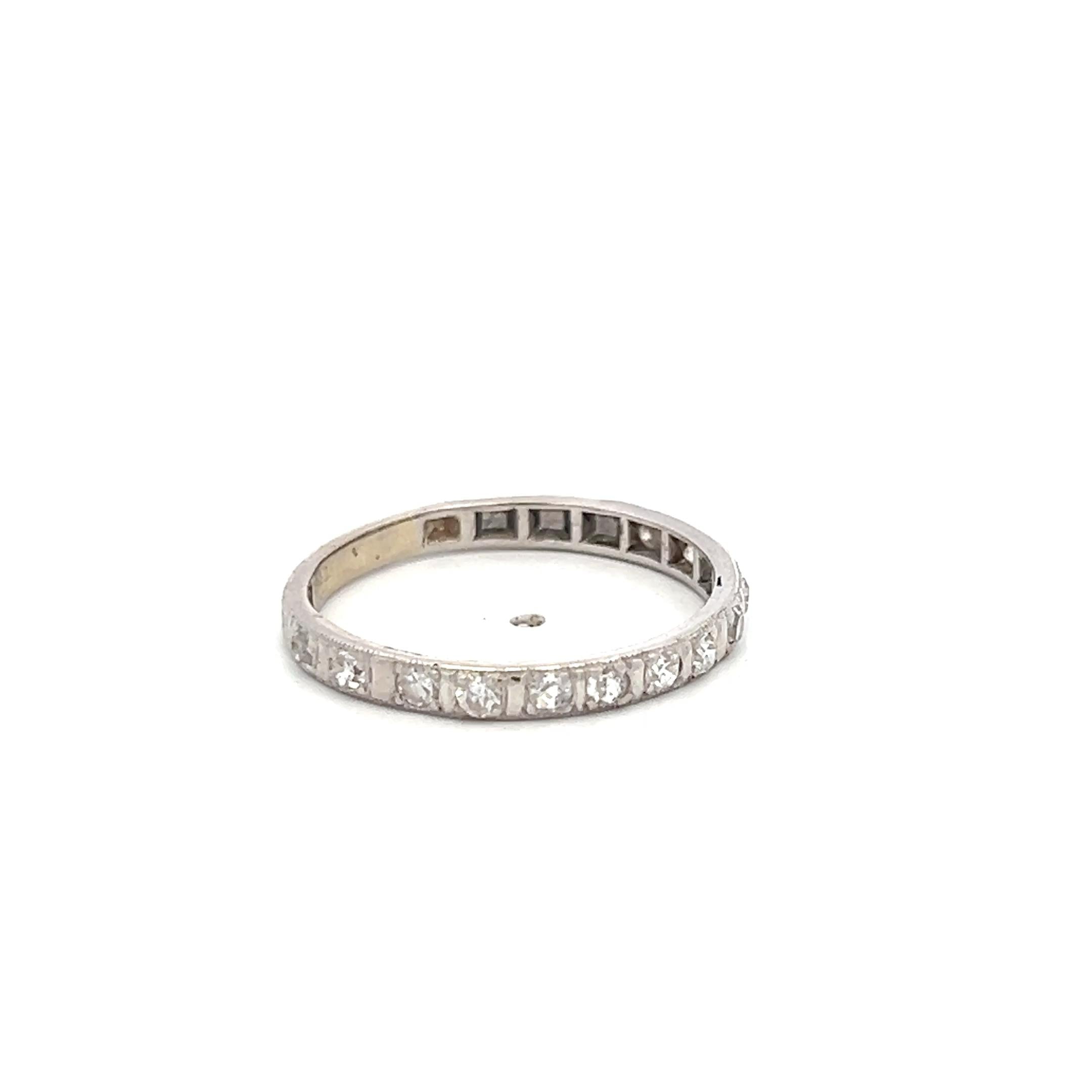 Vintage Platinum Eternity Band Ring 0.2 Carat Round G SI Diamonds Size 7.5