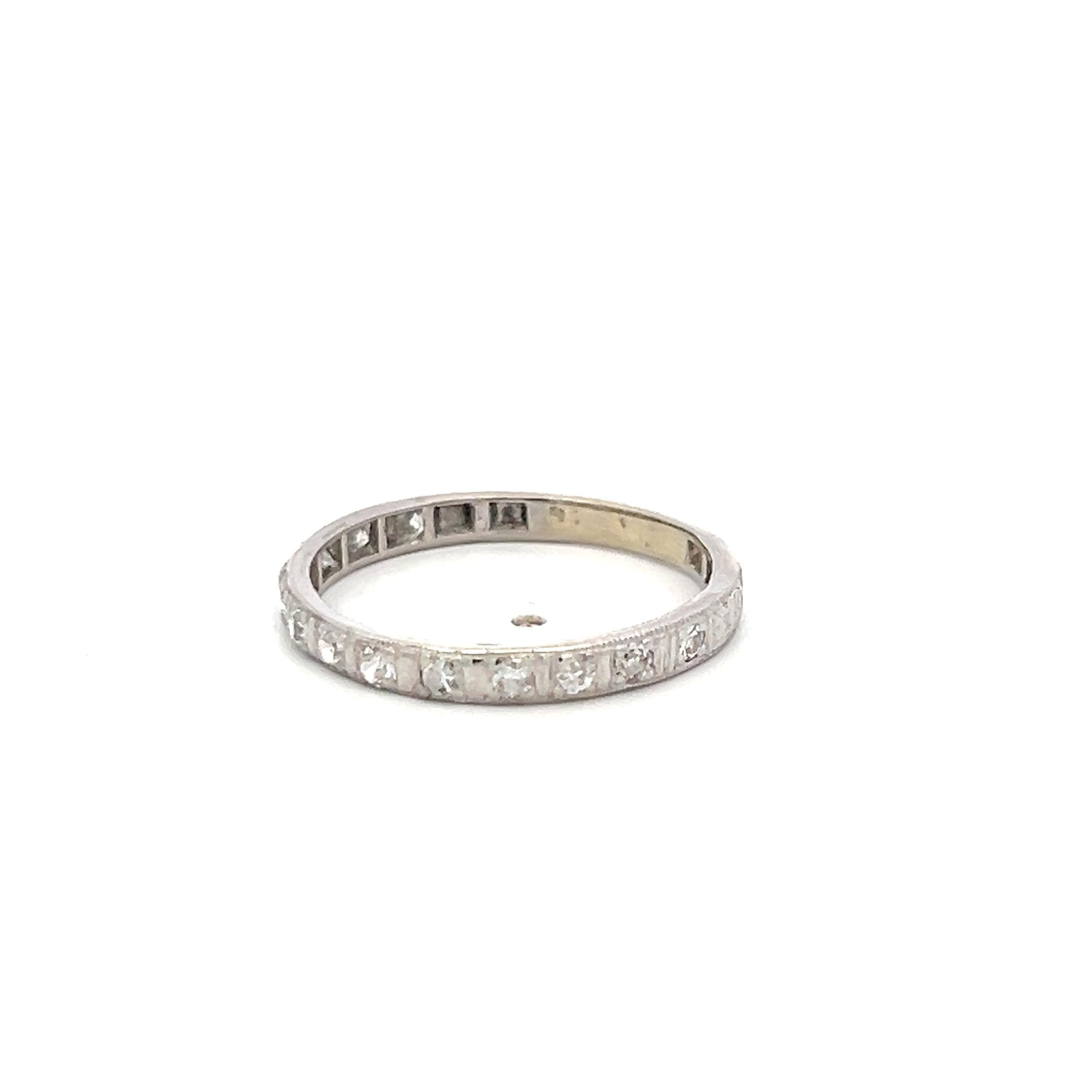 Vintage Platinum Eternity Band Ring 0.2 Carat Round G SI Diamonds Size 7.5