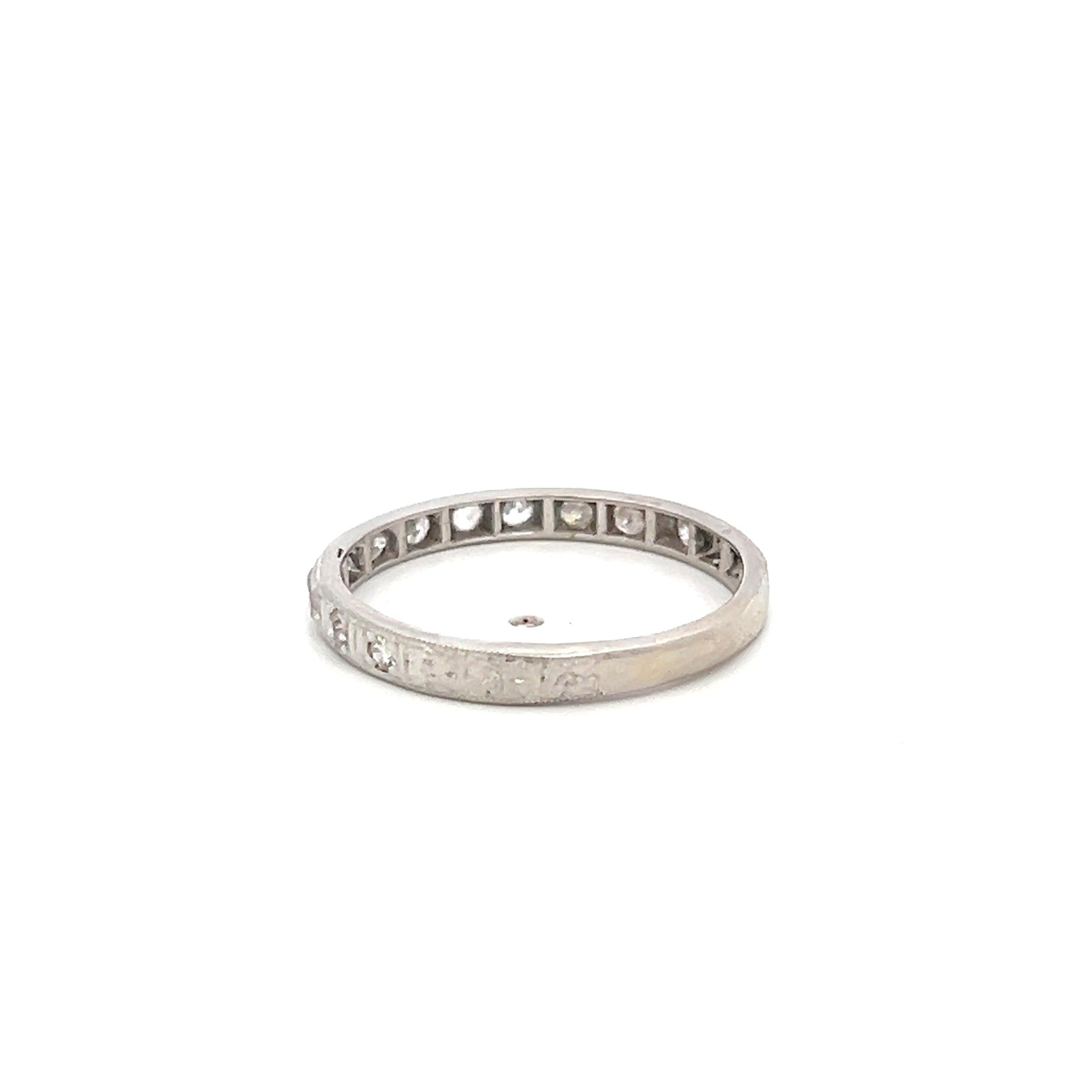 Vintage Platinum Eternity Band Ring 0.2 Carat Round G SI Diamonds Size 7.5