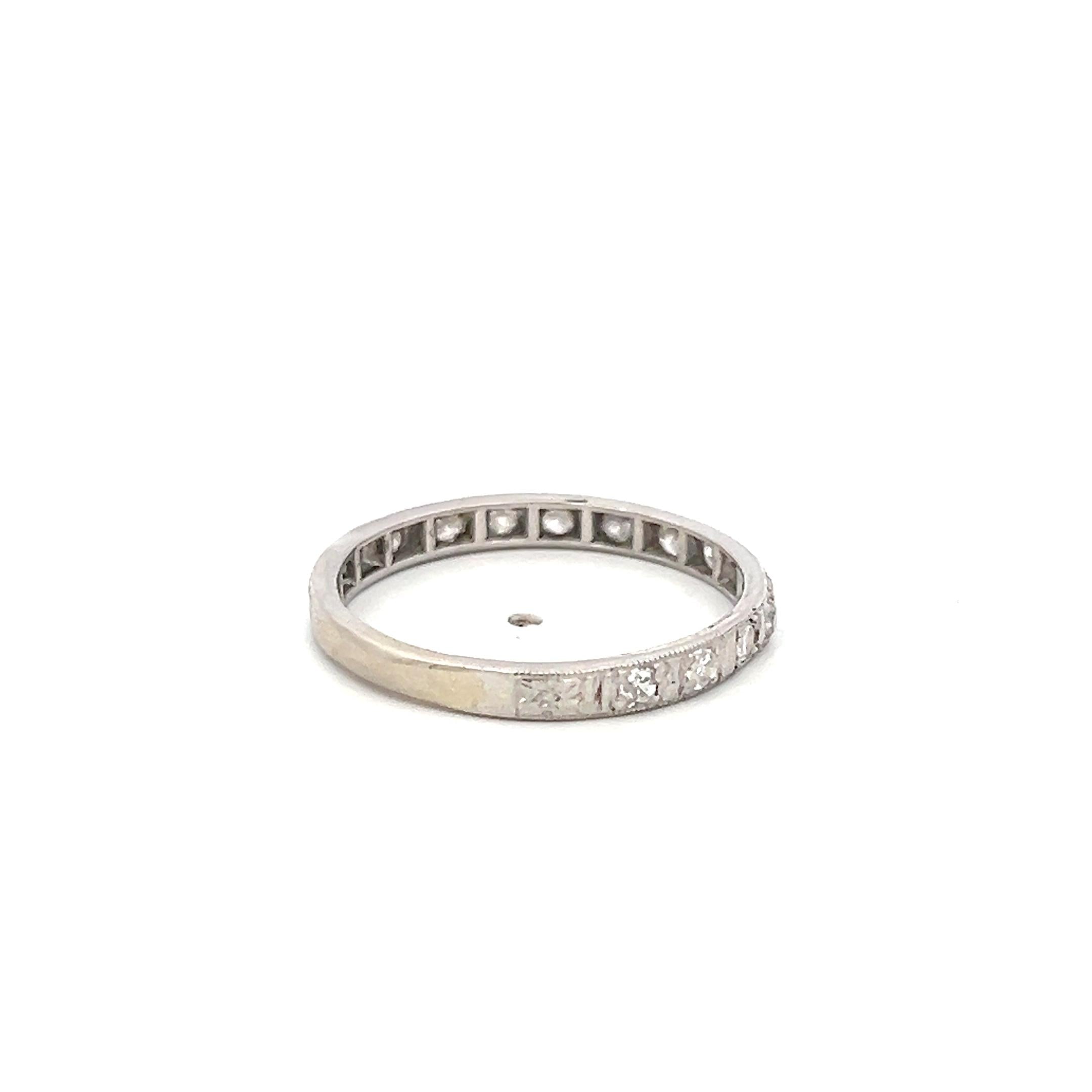 Vintage Platinum Eternity Band Ring 0.2 Carat Round G SI Diamonds Size 7.5
