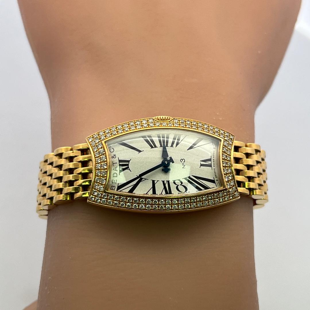 Bedat & Co Vintage Wristwatch with 1 Carat Round G VS Diamonds 80.16 Grams