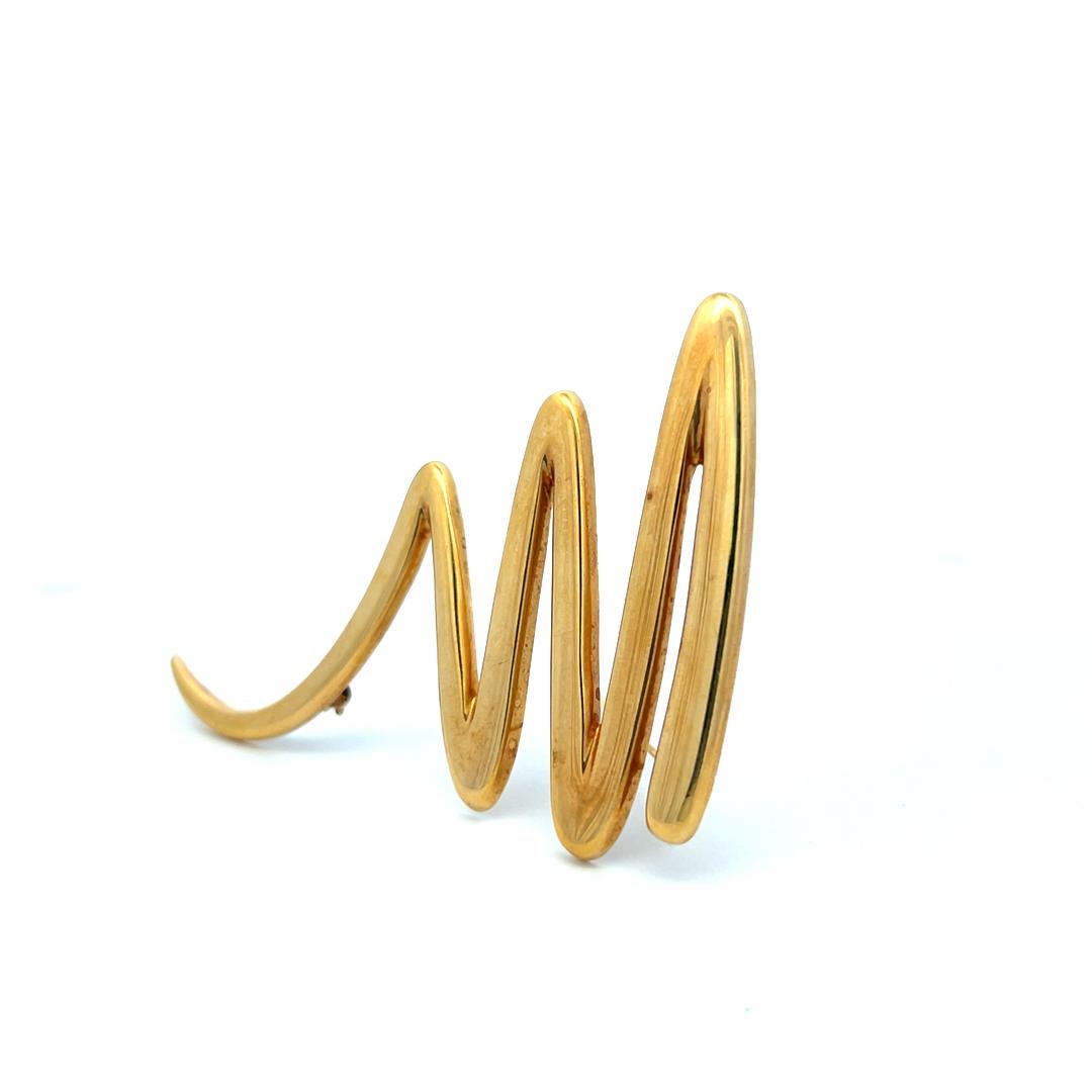 Tiffany & Co Vintage Paloma Picasso 18 Karat Yellow Gold Pin Brooch 21.09 Grams