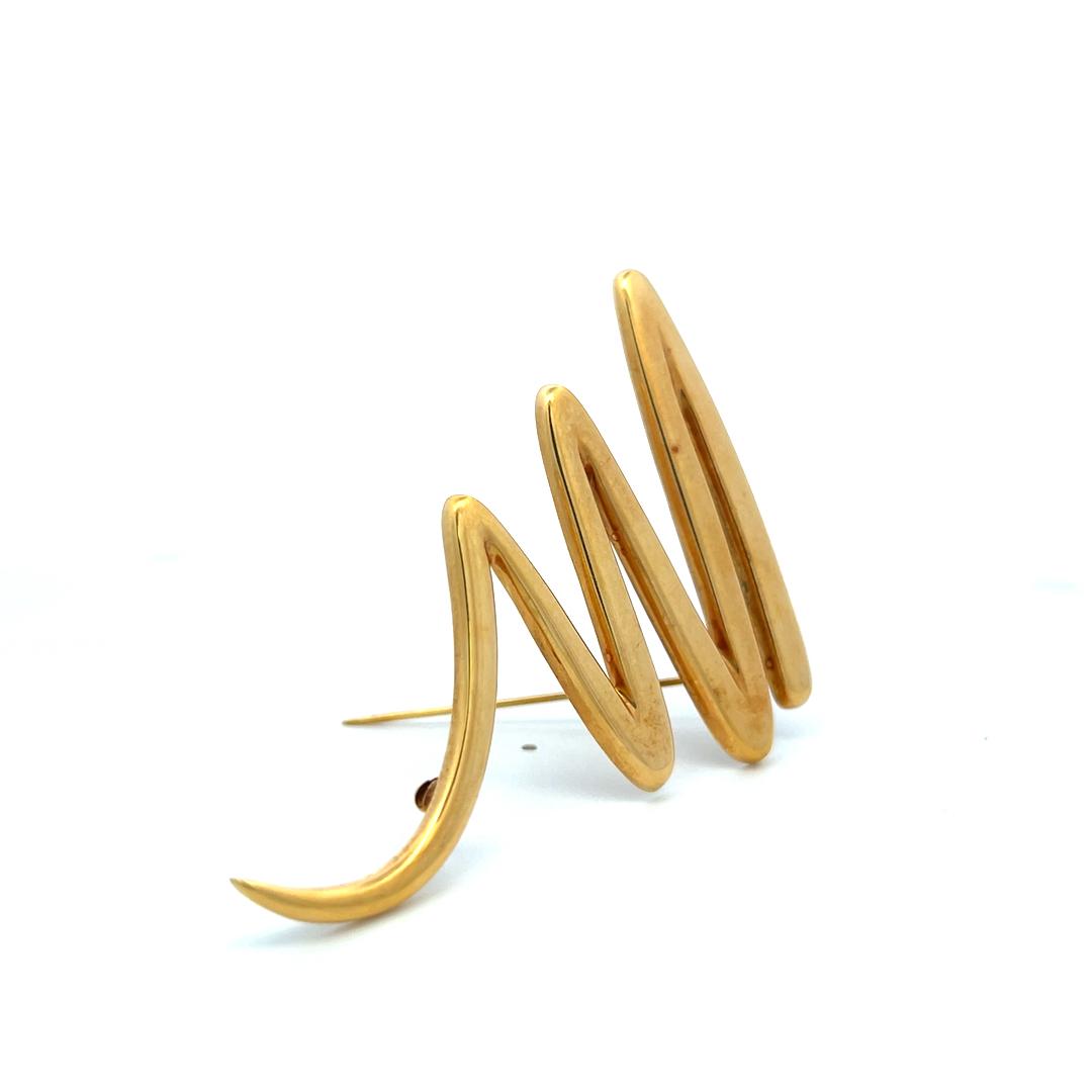 Tiffany & Co Vintage Paloma Picasso 18 Karat Yellow Gold Pin Brooch 21.09 Grams