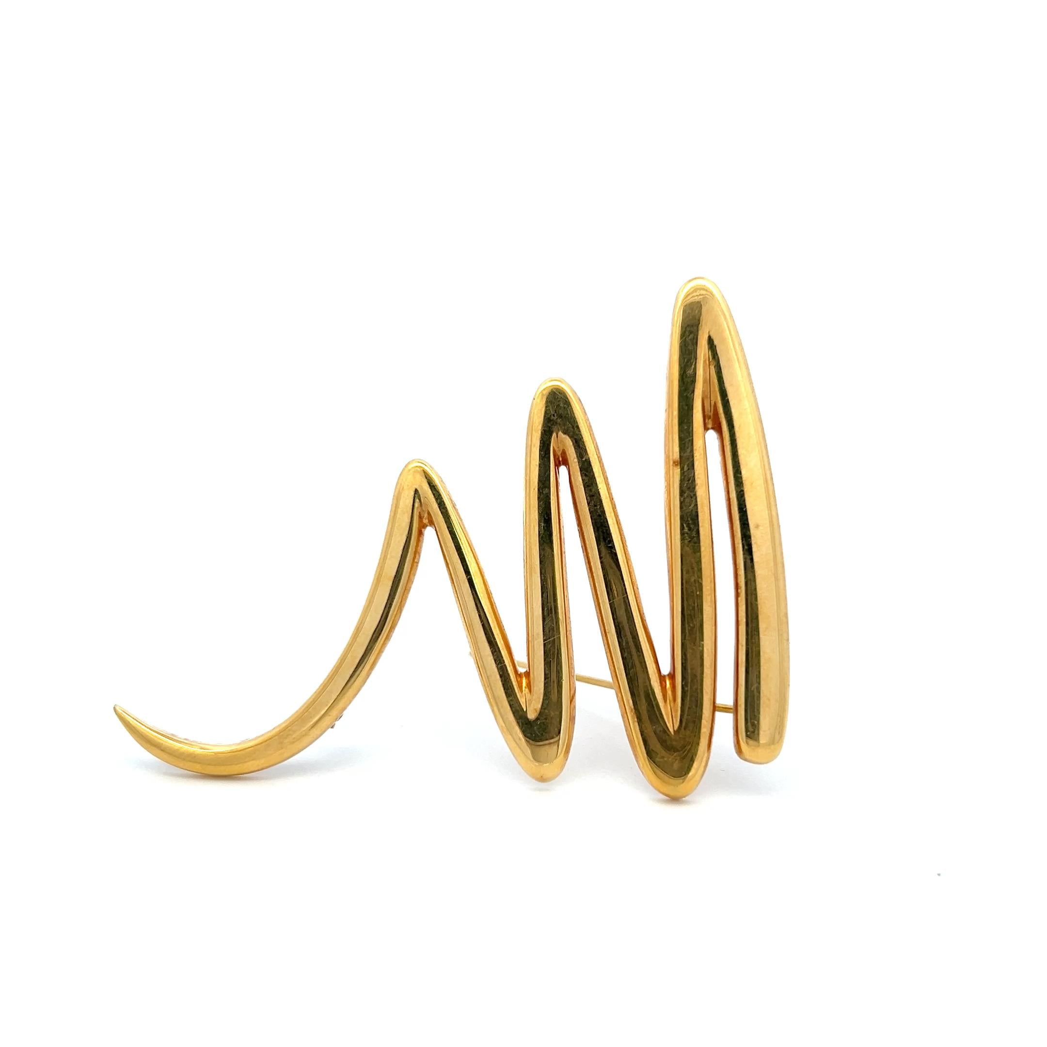 Tiffany & Co Vintage Paloma Picasso 18 Karat Yellow Gold Pin Brooch 21.09 Grams
