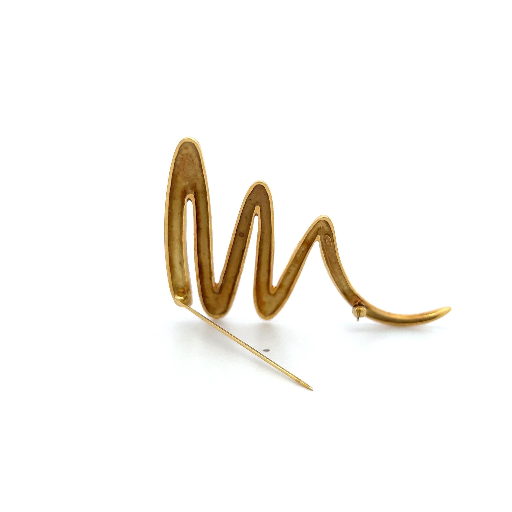 Tiffany & Co Vintage Paloma Picasso 18 Karat Yellow Gold Pin Brooch 21.09 Grams