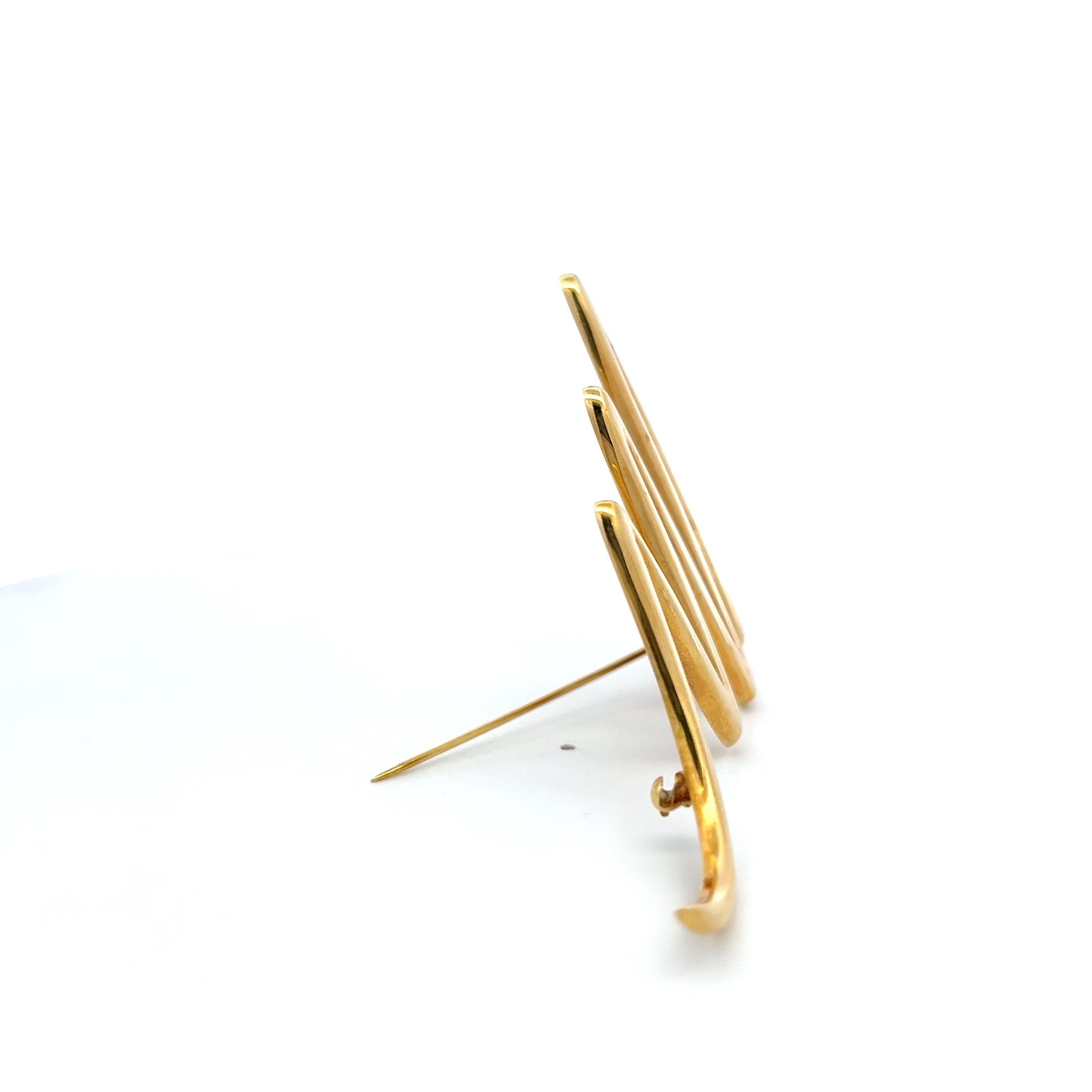 Tiffany & Co Vintage Paloma Picasso 18 Karat Yellow Gold Pin Brooch 21.09 Grams