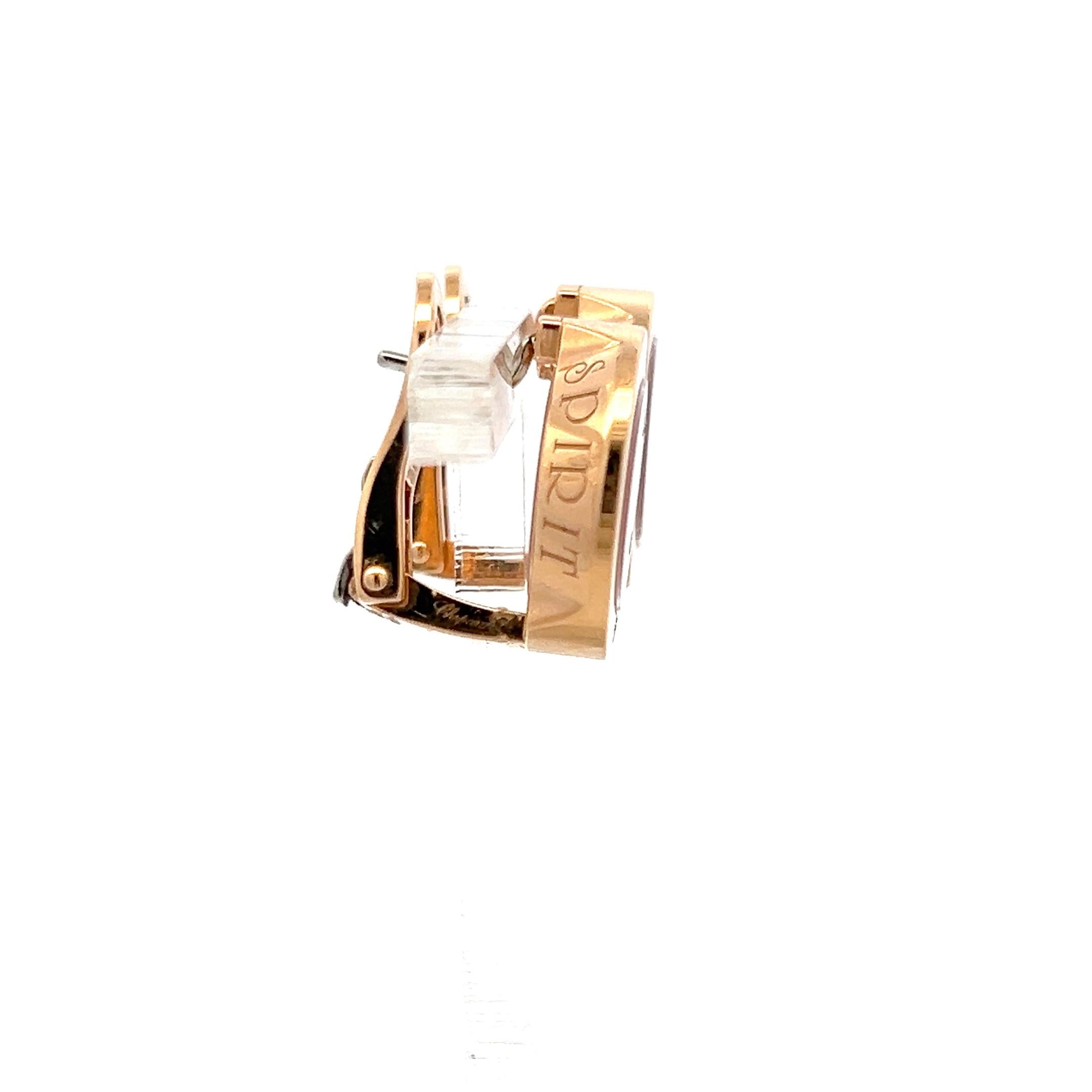 Chopard 18K Rose Gold Clip On Earrings with 0.14 Carat Round F VS Diamonds