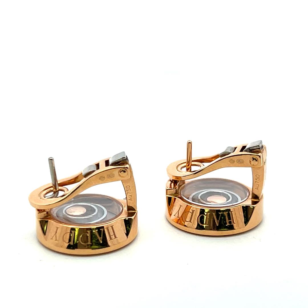 Chopard 18K Rose Gold Clip On Earrings with 0.14 Carat Round F VS Diamonds