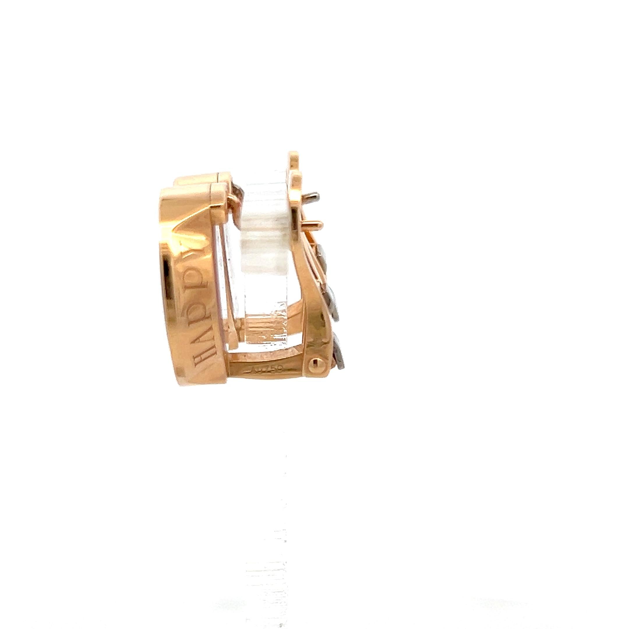 Chopard 18K Rose Gold Clip On Earrings with 0.14 Carat Round F VS Diamonds