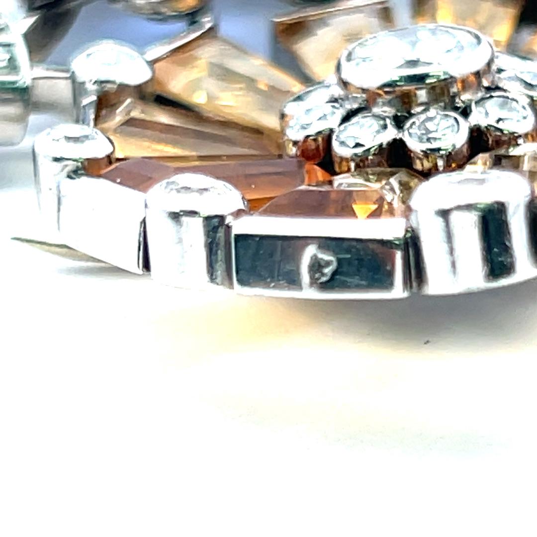 Estate 16K Gold Platinum Pin Brooch with 5ct Diamonds 3.5ct Sapphire and Citrine