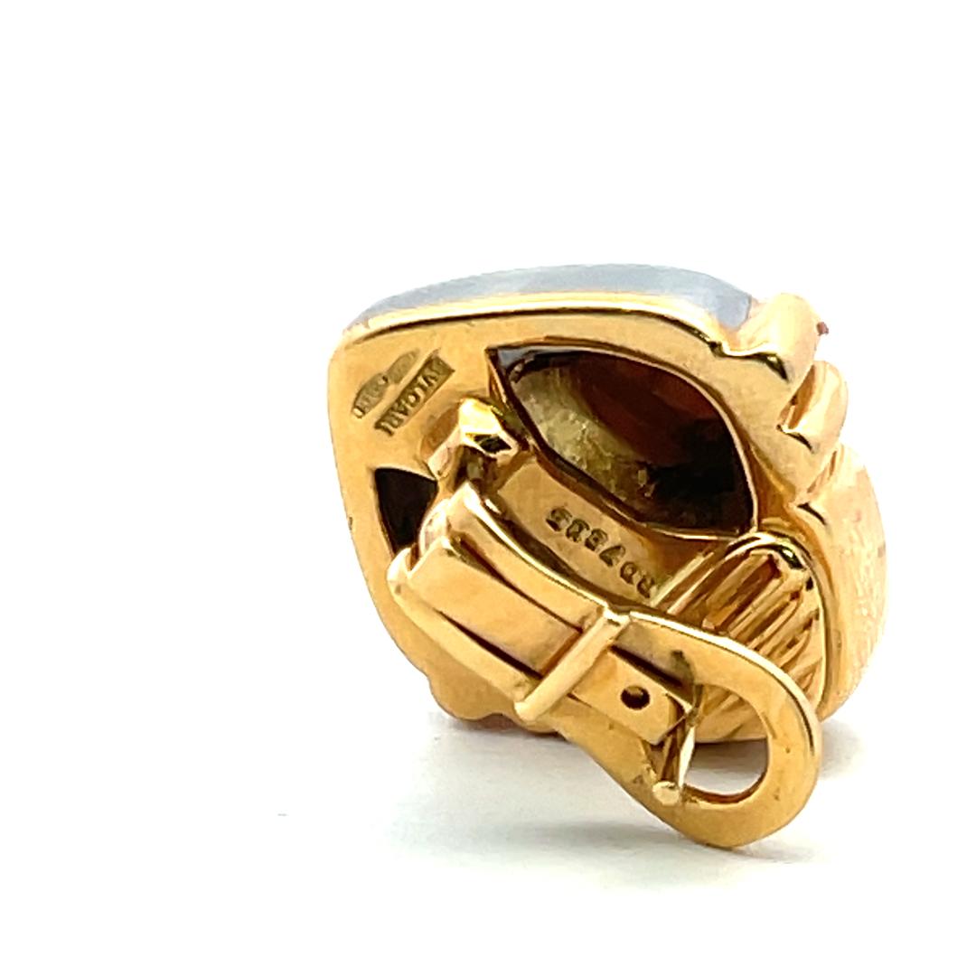 Bvlgari Vintage 18K Two-Tone Gold Silver Clip-On Earrings 24.52 Grams