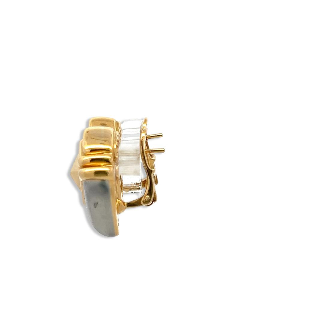Bvlgari Vintage 18K Two-Tone Gold Silver Clip-On Earrings 24.52 Grams
