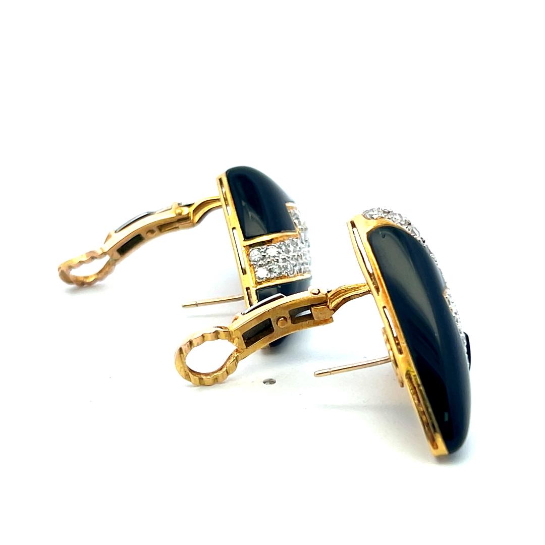 Vintage 14K Yellow Gold Clip-On Earrings with 1.56ct Round G VS Diamonds