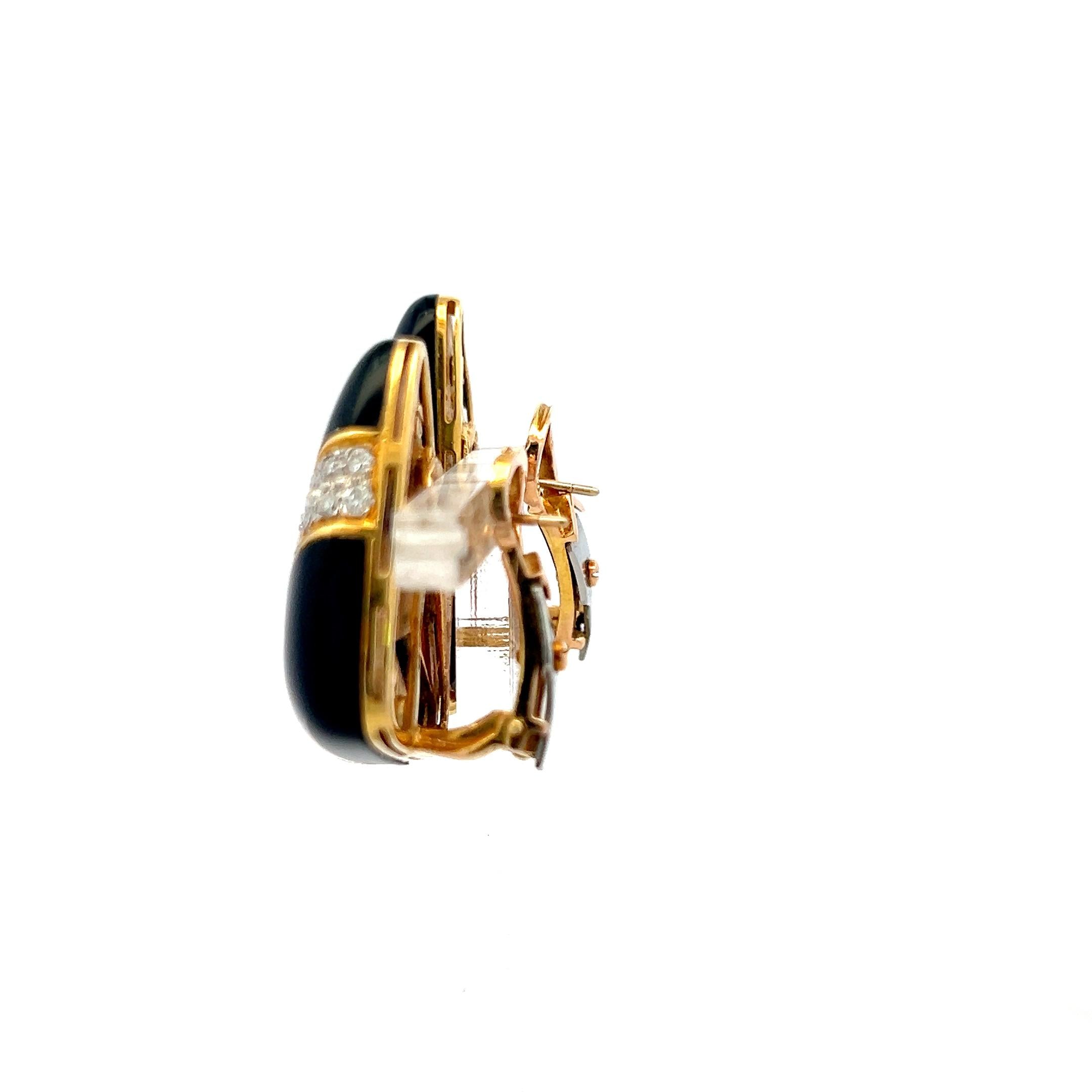 Vintage 14K Yellow Gold Clip-On Earrings with 1.56ct Round G VS Diamonds