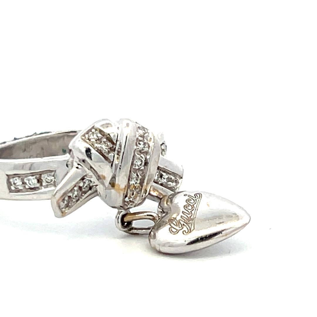 Gucci Vintage 18 Karat White Gold Cocktail Ring 9.53 Grams