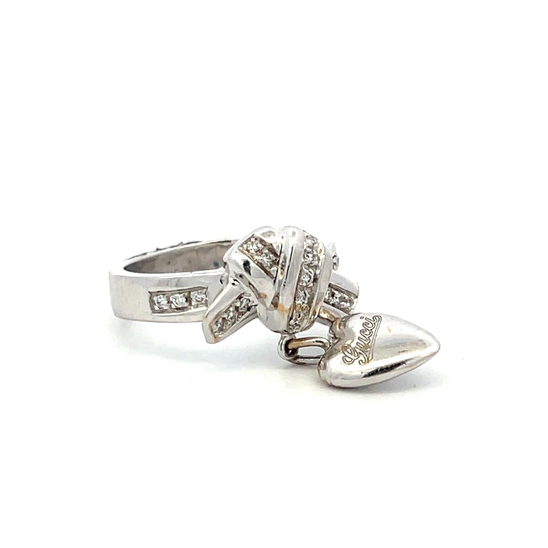 Gucci Vintage 18 Karat White Gold Cocktail Ring 9.53 Grams