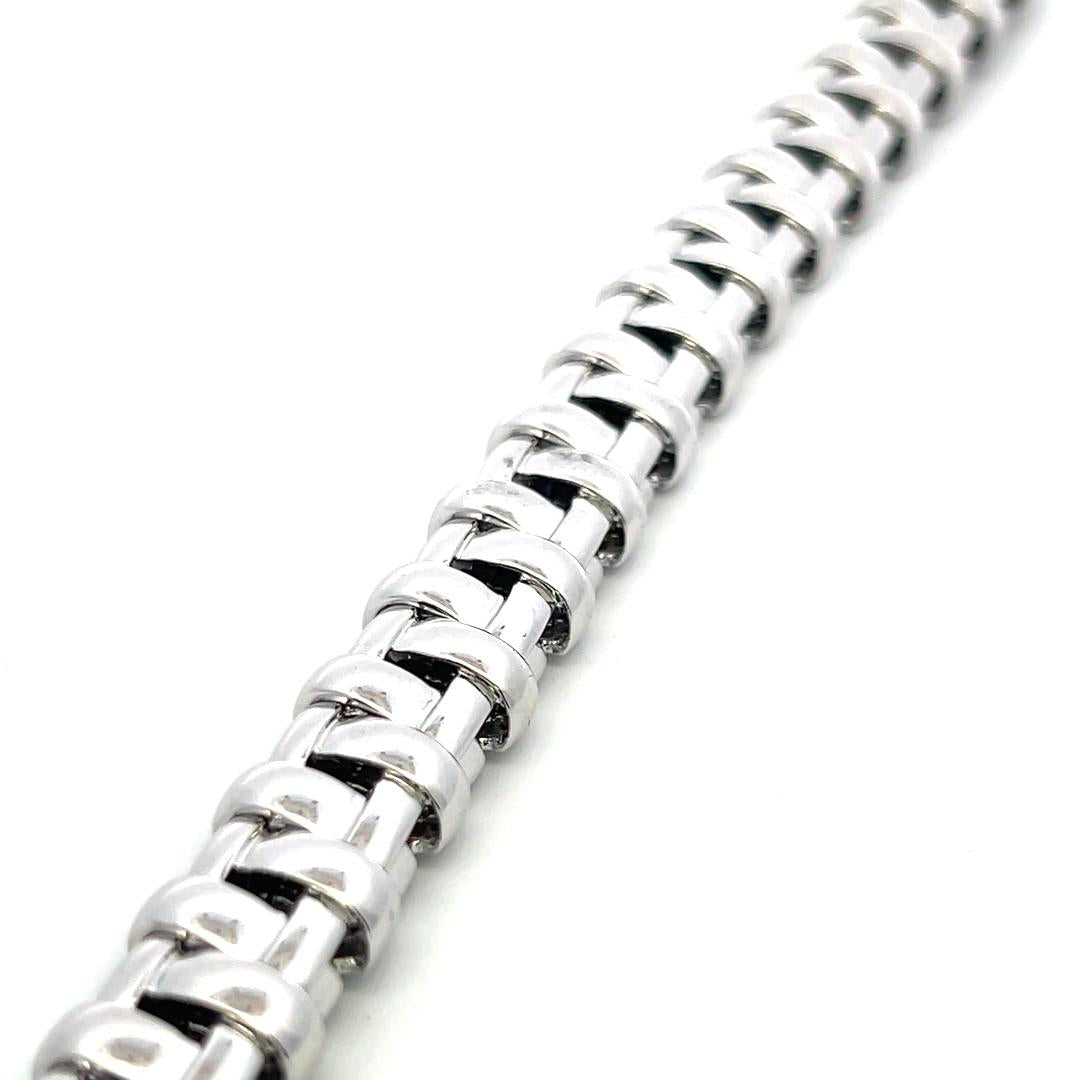 Tiffany & Co Vintage 18K White Gold Link Bracelet 53.95 Grams 7 Inches