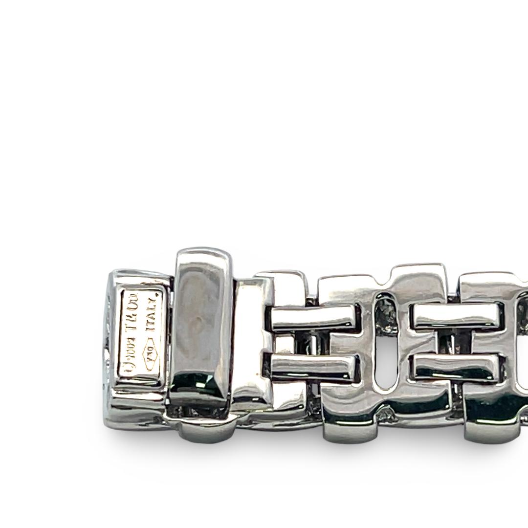 Tiffany & Co Vintage 18K White Gold Link Bracelet 53.95 Grams 7 Inches