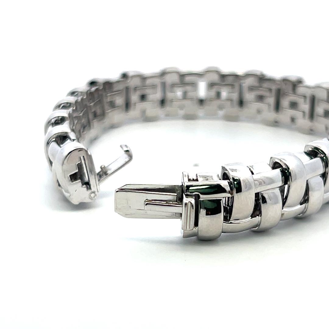 Tiffany & Co Vintage 18K White Gold Link Bracelet 53.95 Grams 7 Inches