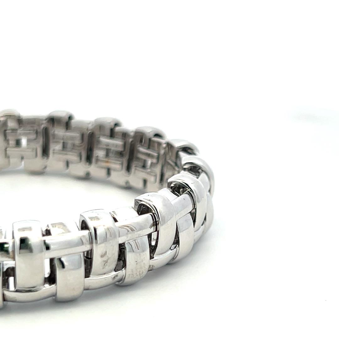 Tiffany & Co Vintage 18K White Gold Link Bracelet 53.95 Grams 7 Inches