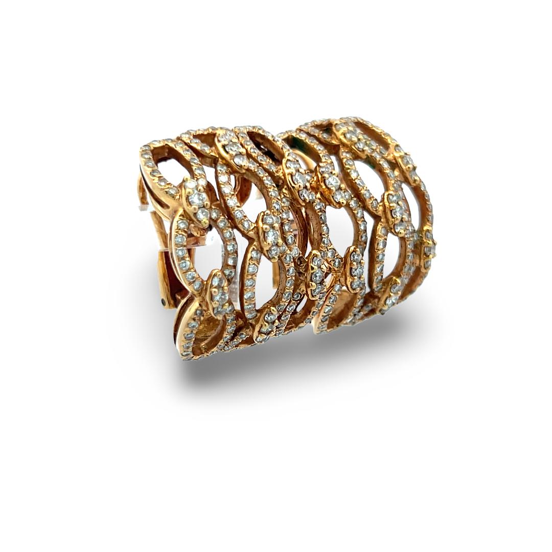 Vintage 18K Yellow Gold Clip-On Earrings with 1.75 Carat Round I SI Diamonds
