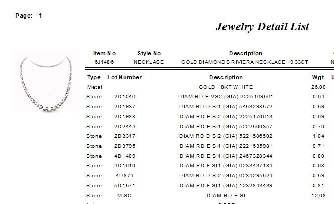 18K White Gold Riviera Necklace with 19.33 Carat Round D-F Diamonds 17 Inch GIA