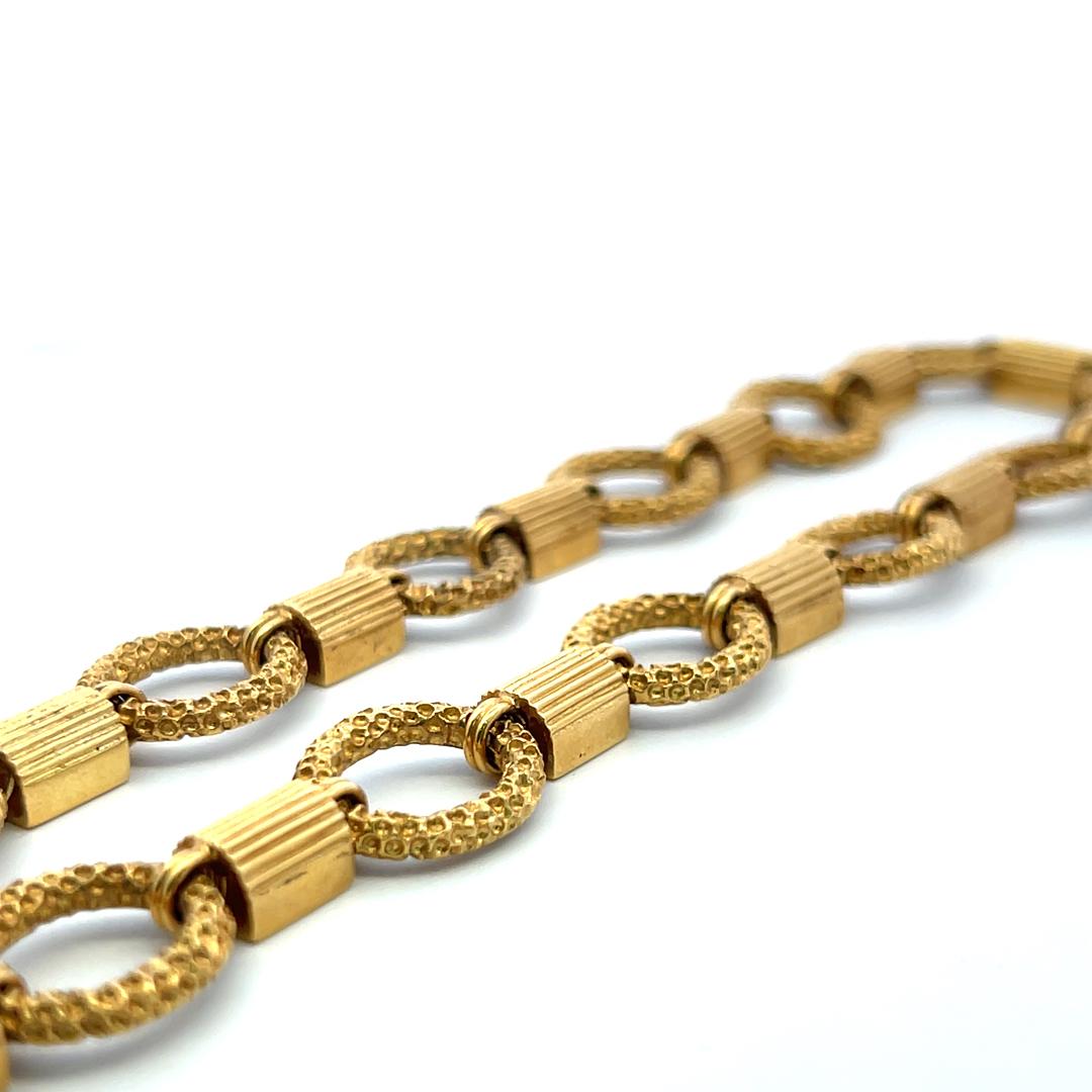 Vintage 18 Karat Yellow Gold Bold Link Necklace 112.2 Grams 29 Inch