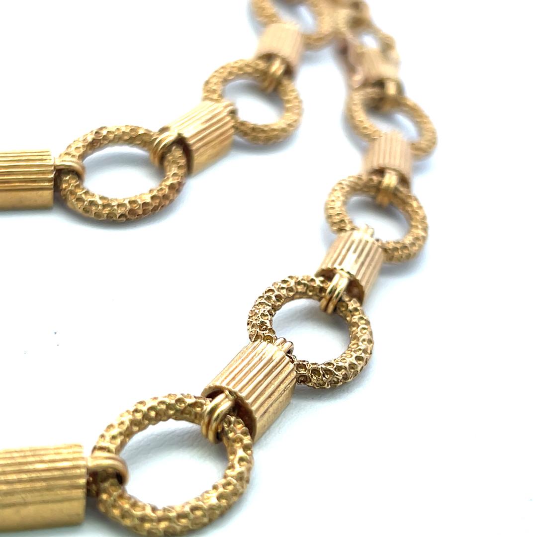 Vintage 18 Karat Yellow Gold Bold Link Necklace 112.2 Grams 29 Inch