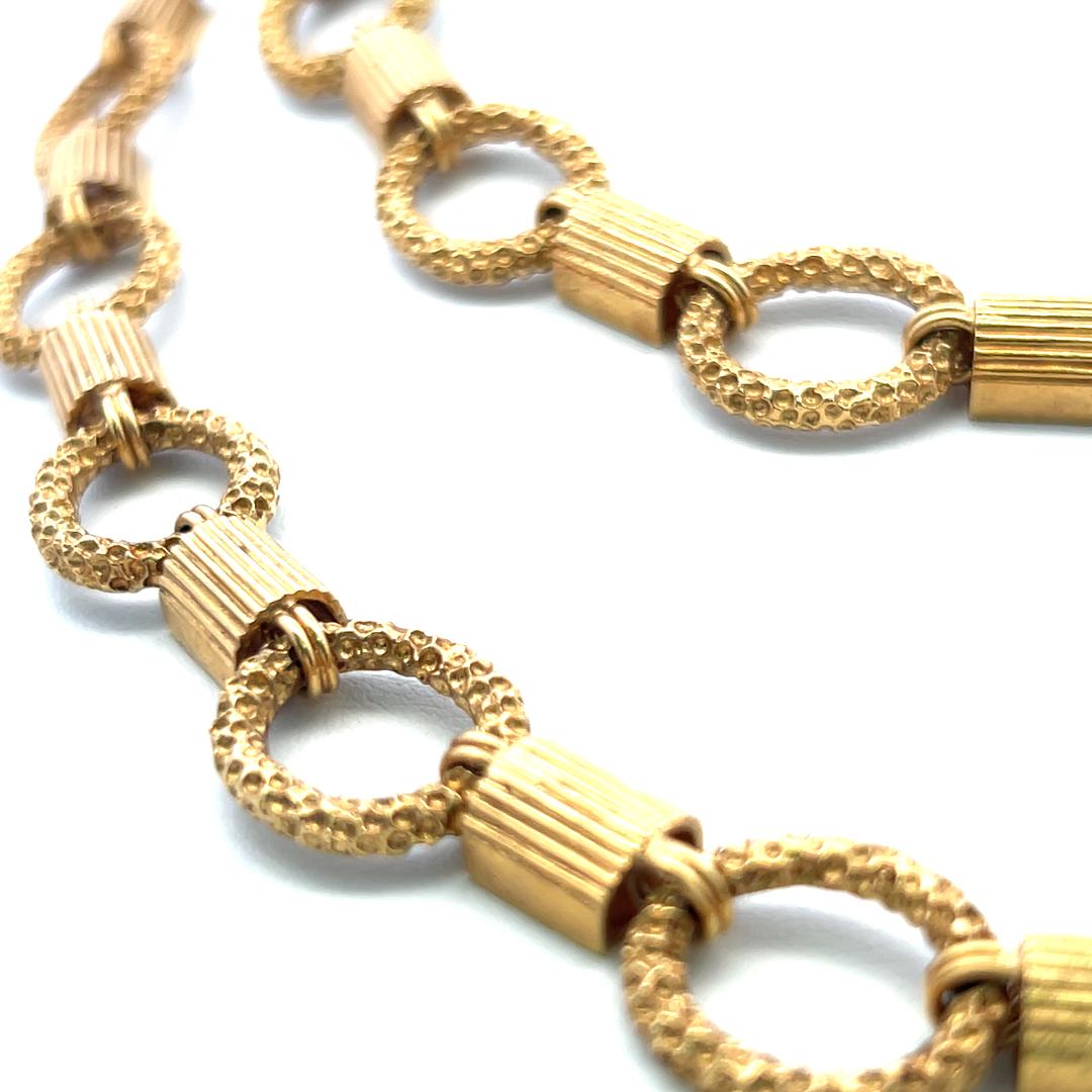 Vintage 18 Karat Yellow Gold Bold Link Necklace 112.2 Grams 29 Inch