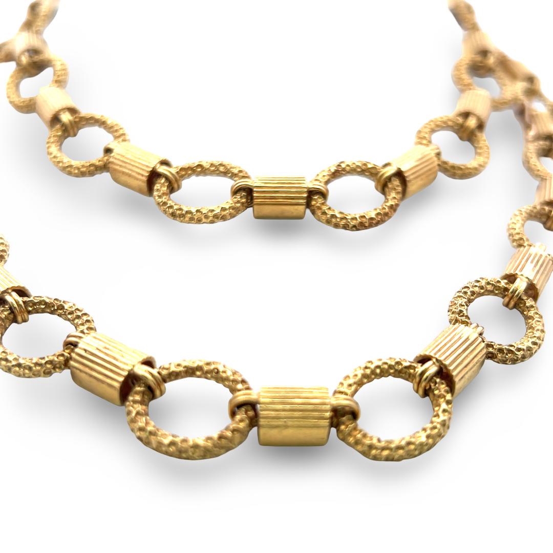 Vintage 18 Karat Yellow Gold Bold Link Necklace 112.2 Grams 29 Inch