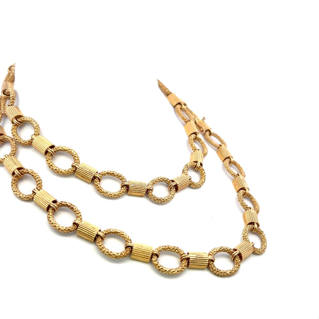 Vintage 18 Karat Yellow Gold Bold Link Necklace 112.2 Grams 29 Inch