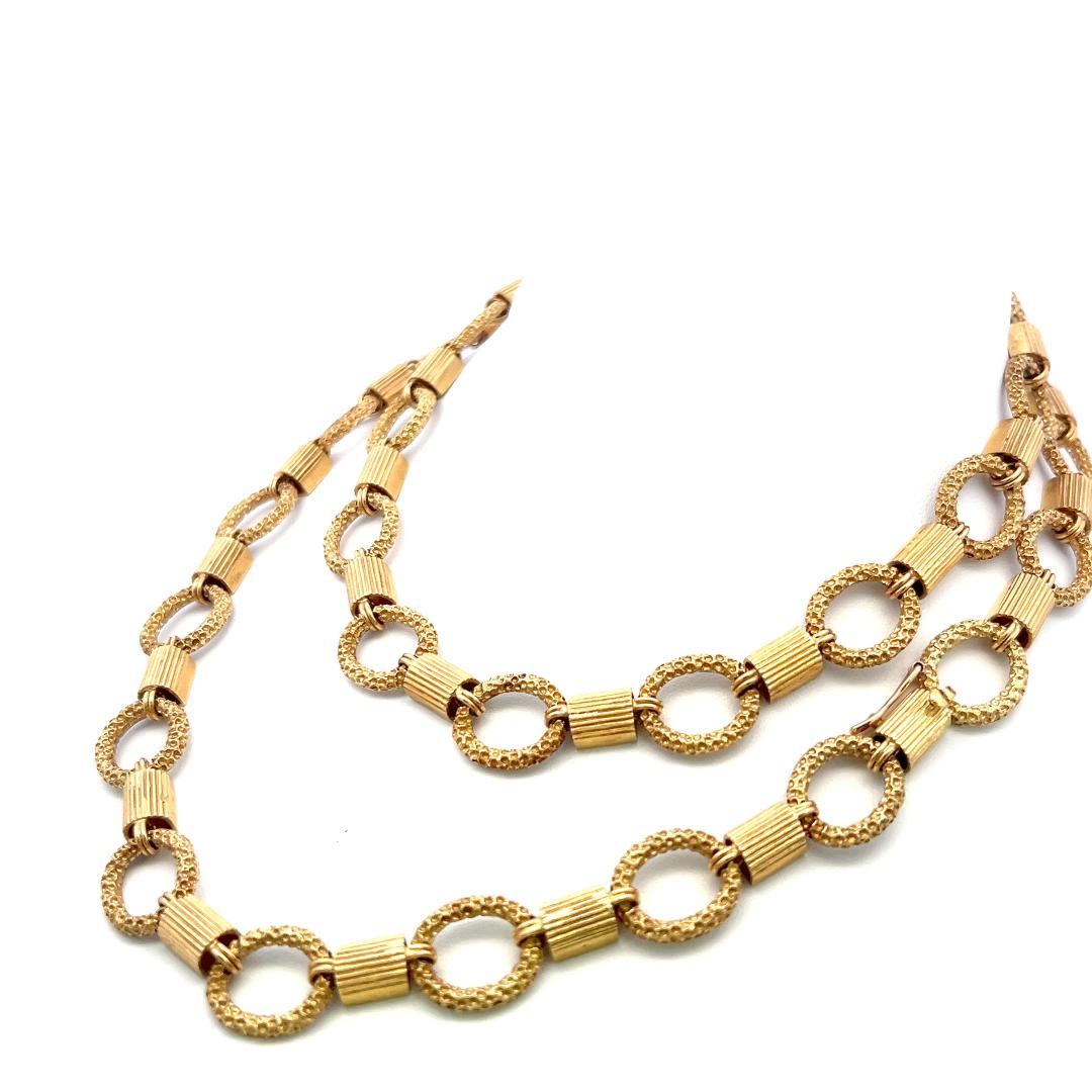 Vintage 18 Karat Yellow Gold Bold Link Necklace 112.2 Grams 29 Inch
