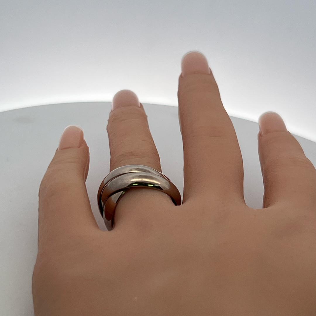 Cartier Vintage 18K White Gold Trinity Ring 16.1 Grams Size 8.5