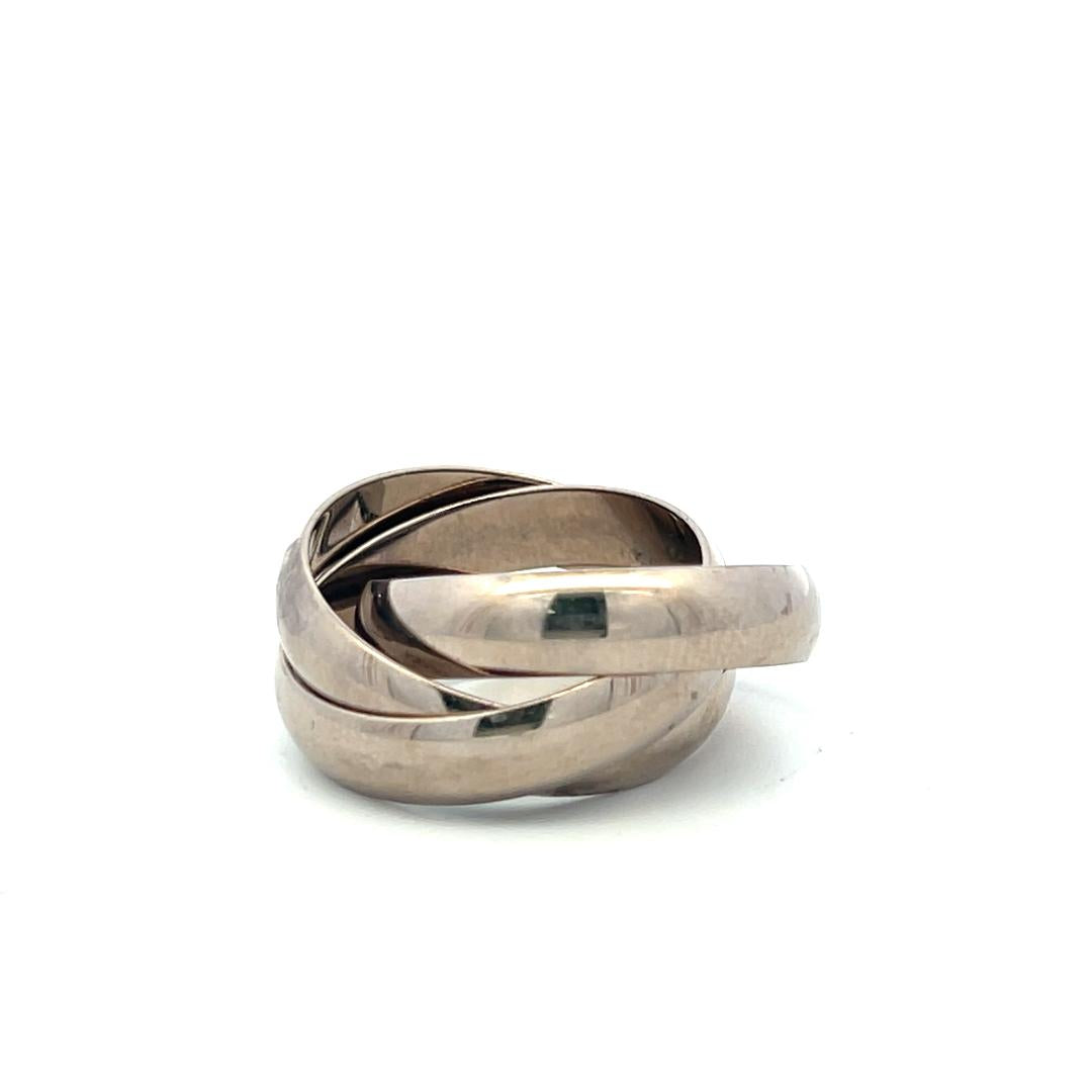 Cartier Vintage 18K White Gold Trinity Ring 16.1 Grams Size 8.5