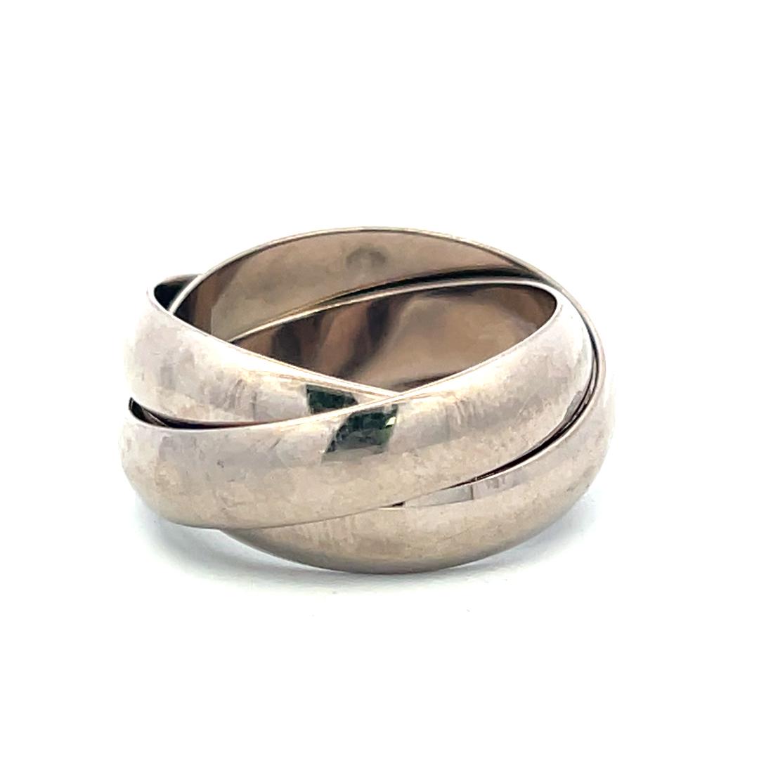 Cartier Vintage 18K White Gold Trinity Ring 16.1 Grams Size 8.5