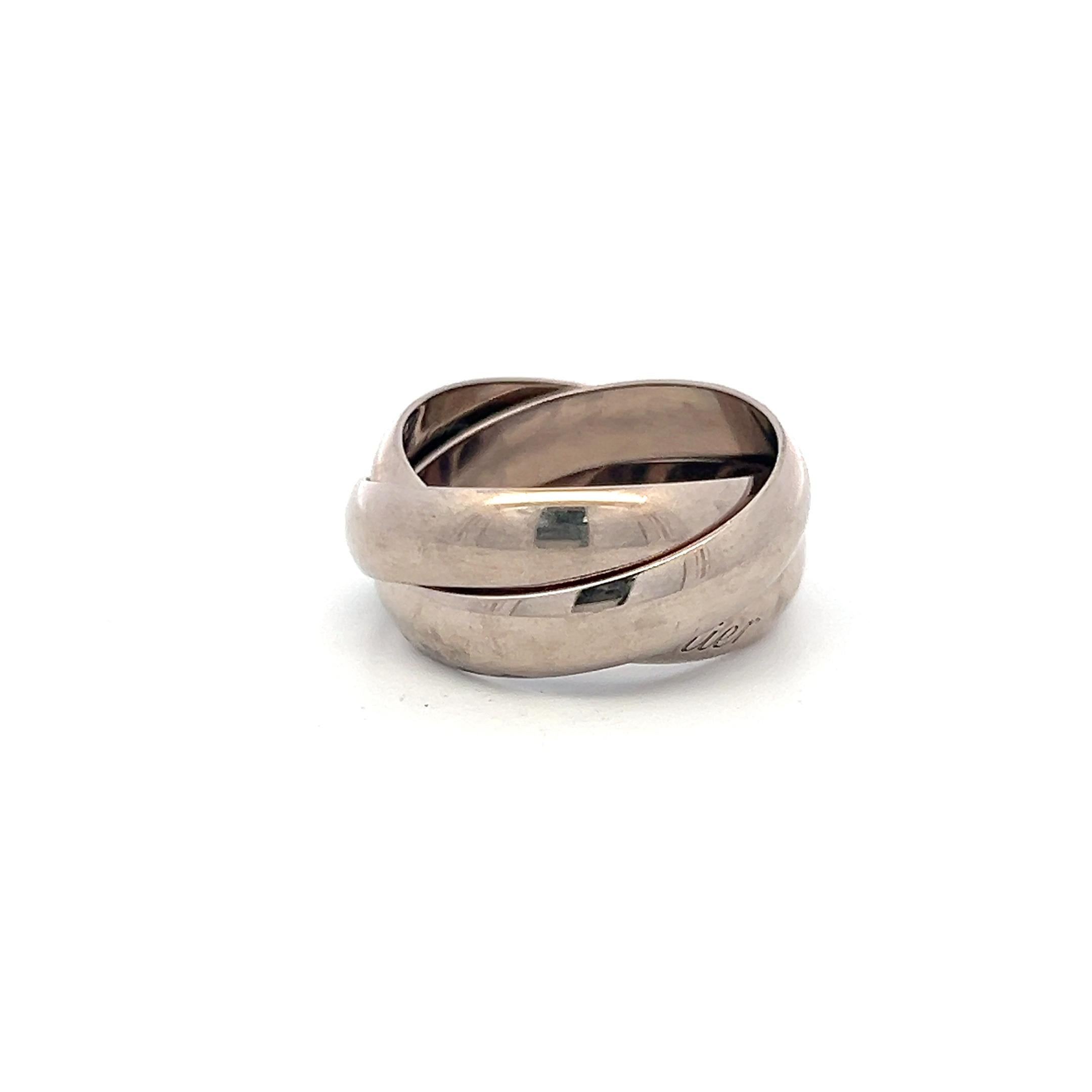 Cartier Vintage 18K White Gold Trinity Ring 16.1 Grams Size 8.5
