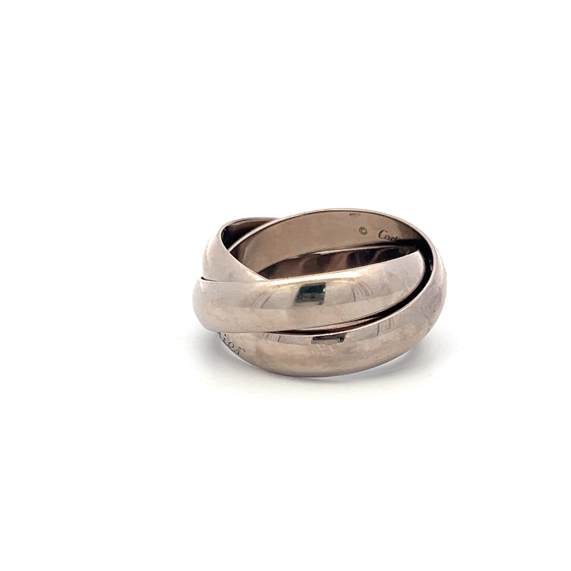 Cartier Vintage 18K White Gold Trinity Ring 16.1 Grams Size 8.5