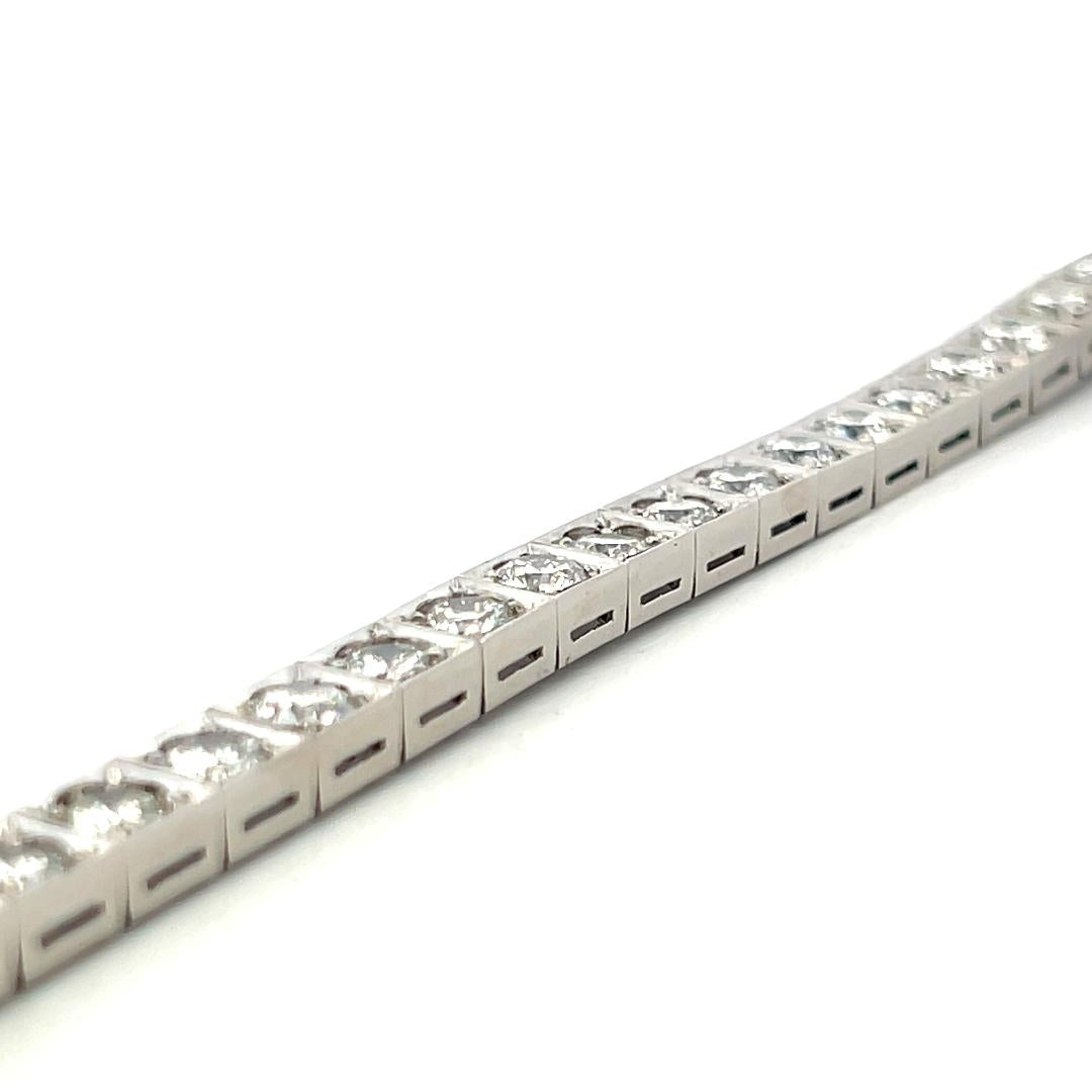 Vintage Style Platinum Tennis Bracelet with 10.64 Carat G VS Diamonds 26.3 Grams
